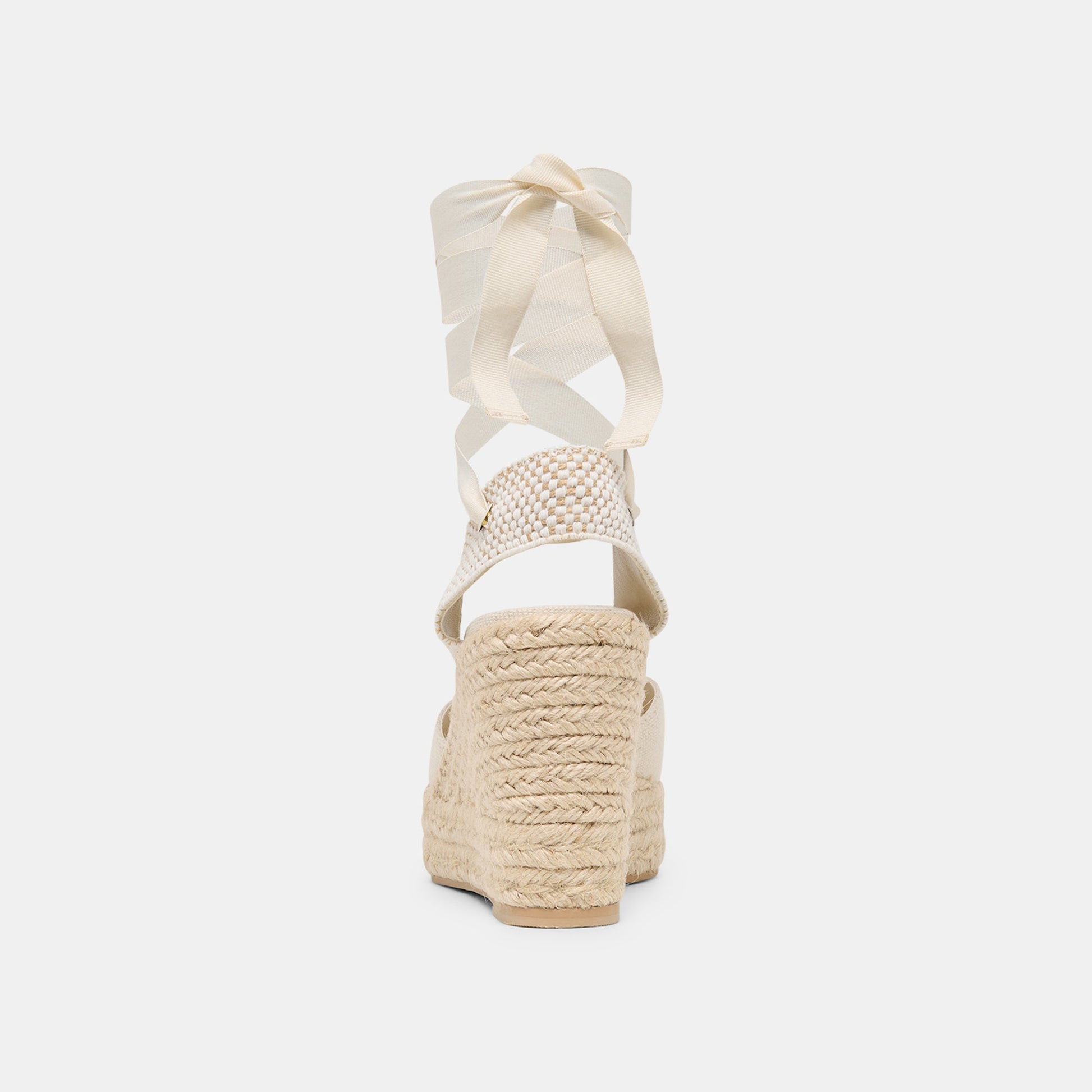 Noura Ecru Linen Wedges