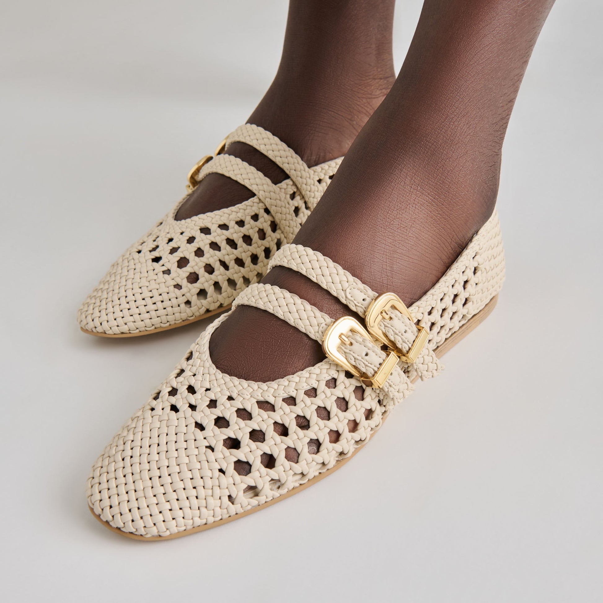 Baylee Creme Woven Stella Ballet Flats