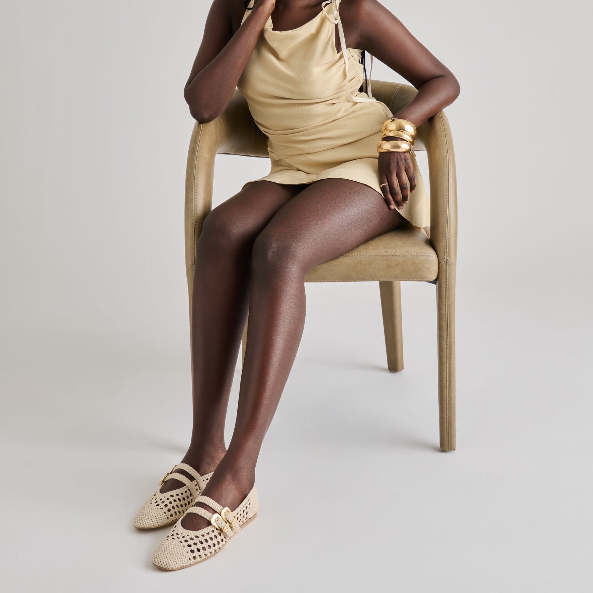 Baylee Creme Woven Stella Ballet Flats
