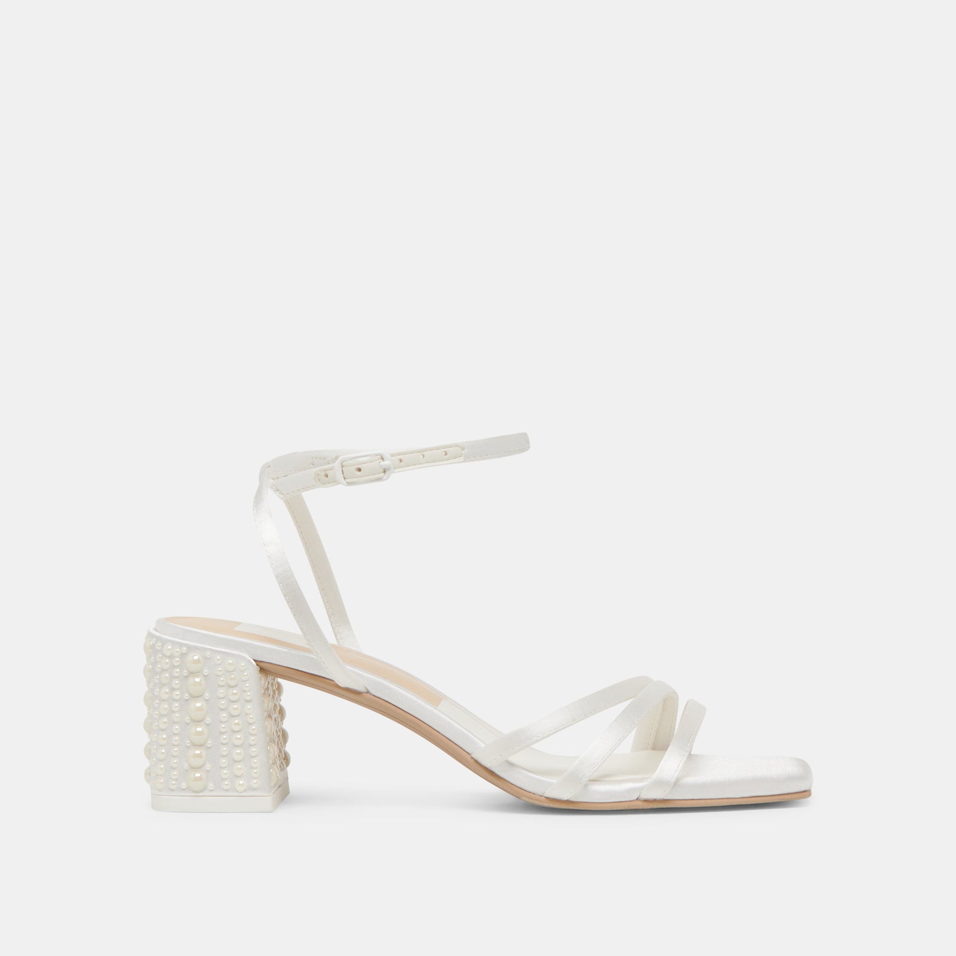 YSABEL PEARL HEELS TRUE WHITE SATIN
 – Dolce Vita