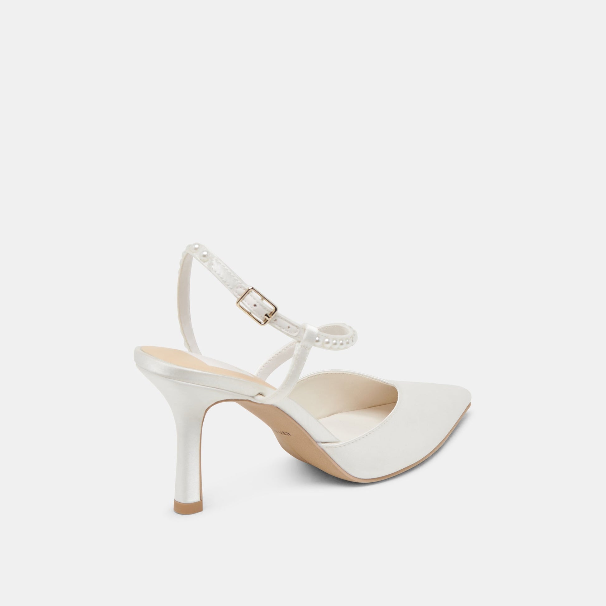 KAMRA PEARL HEELS TRUE WHITE SATIN
 – Dolce Vita