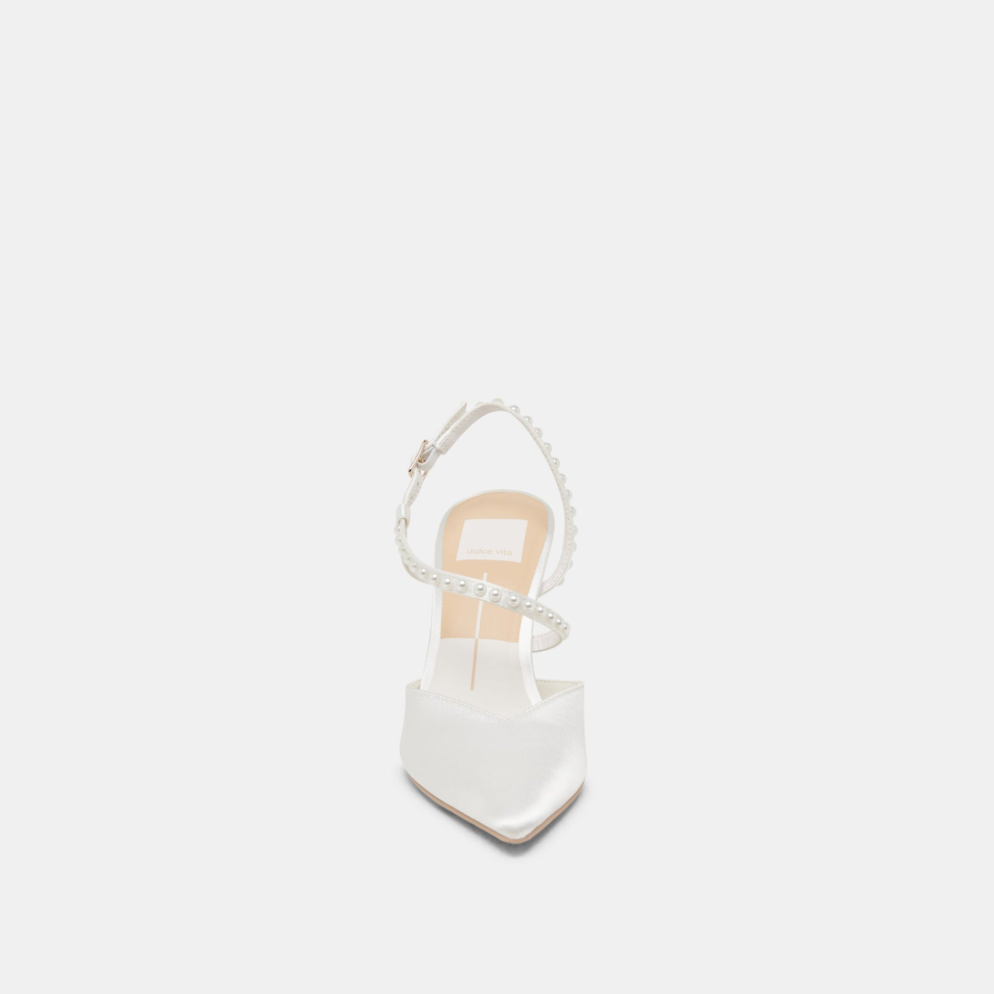 KAMRA PEARL HEELS TRUE WHITE SATIN
 – Dolce Vita