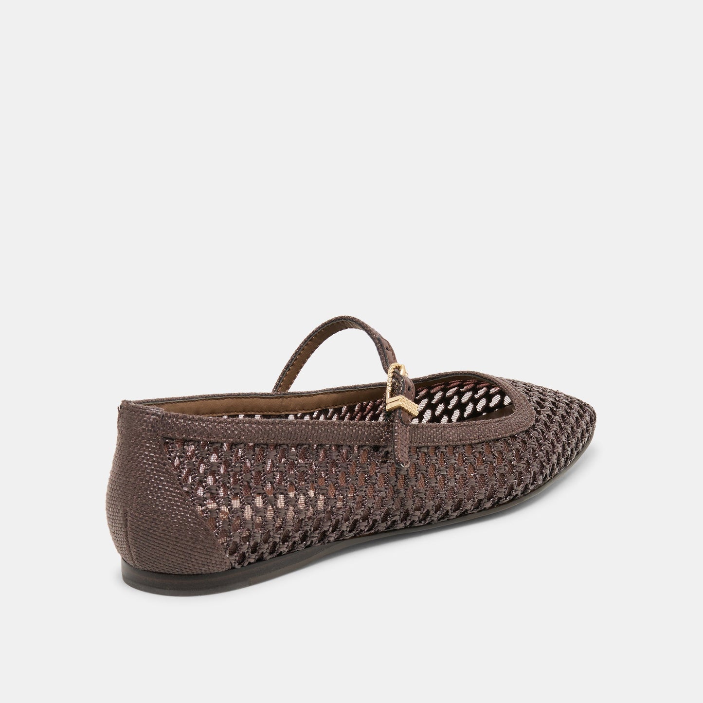 Reyes Chocolate Woven Raffia Ballet Flats
