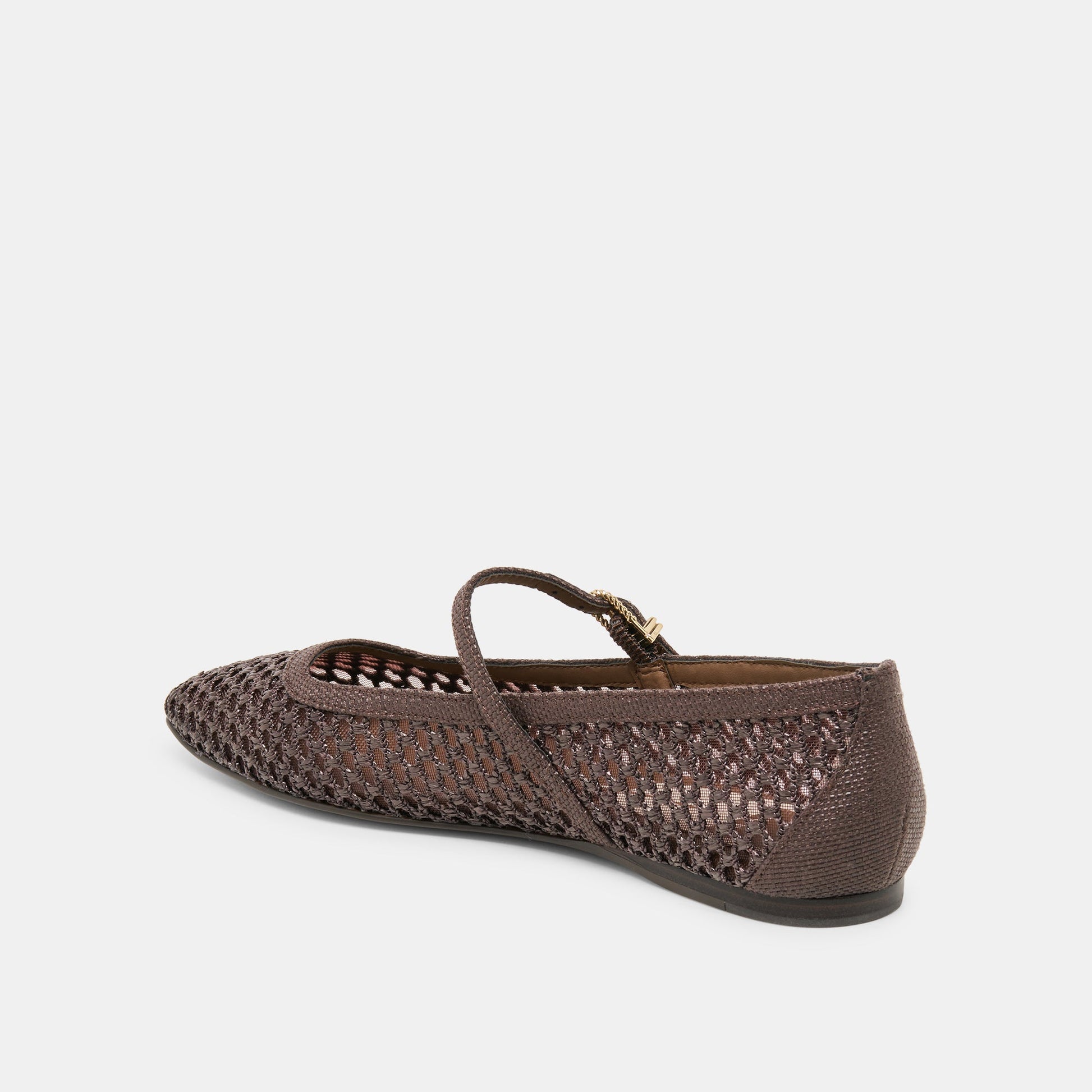 Reyes Chocolate Woven Raffia Ballet Flats