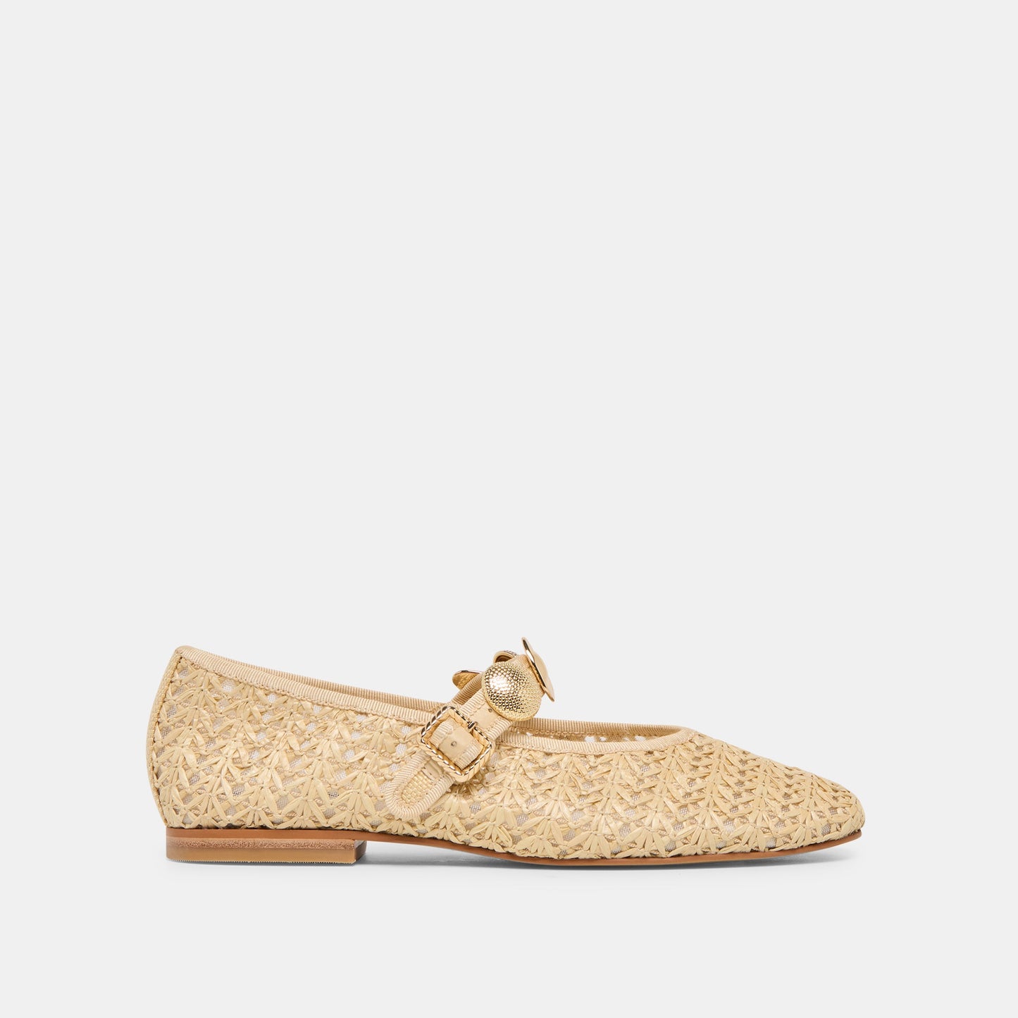Relan Natural Cross Hatch Raffia Ballet Flats