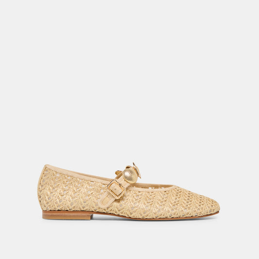 Relan Natural Cross Hatch Raffia Ballet Flats