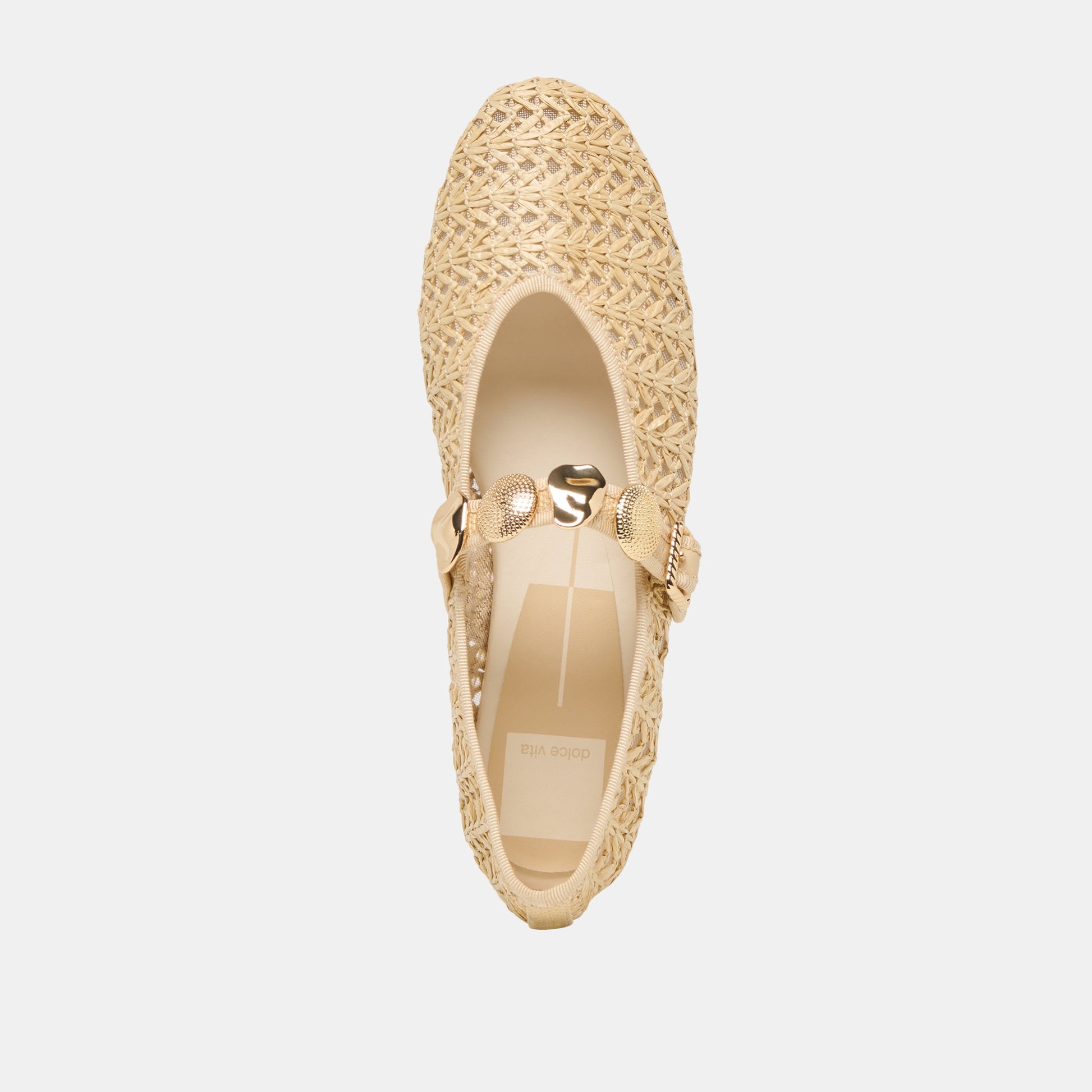 Relan Natural Cross Hatch Raffia Ballet Flats