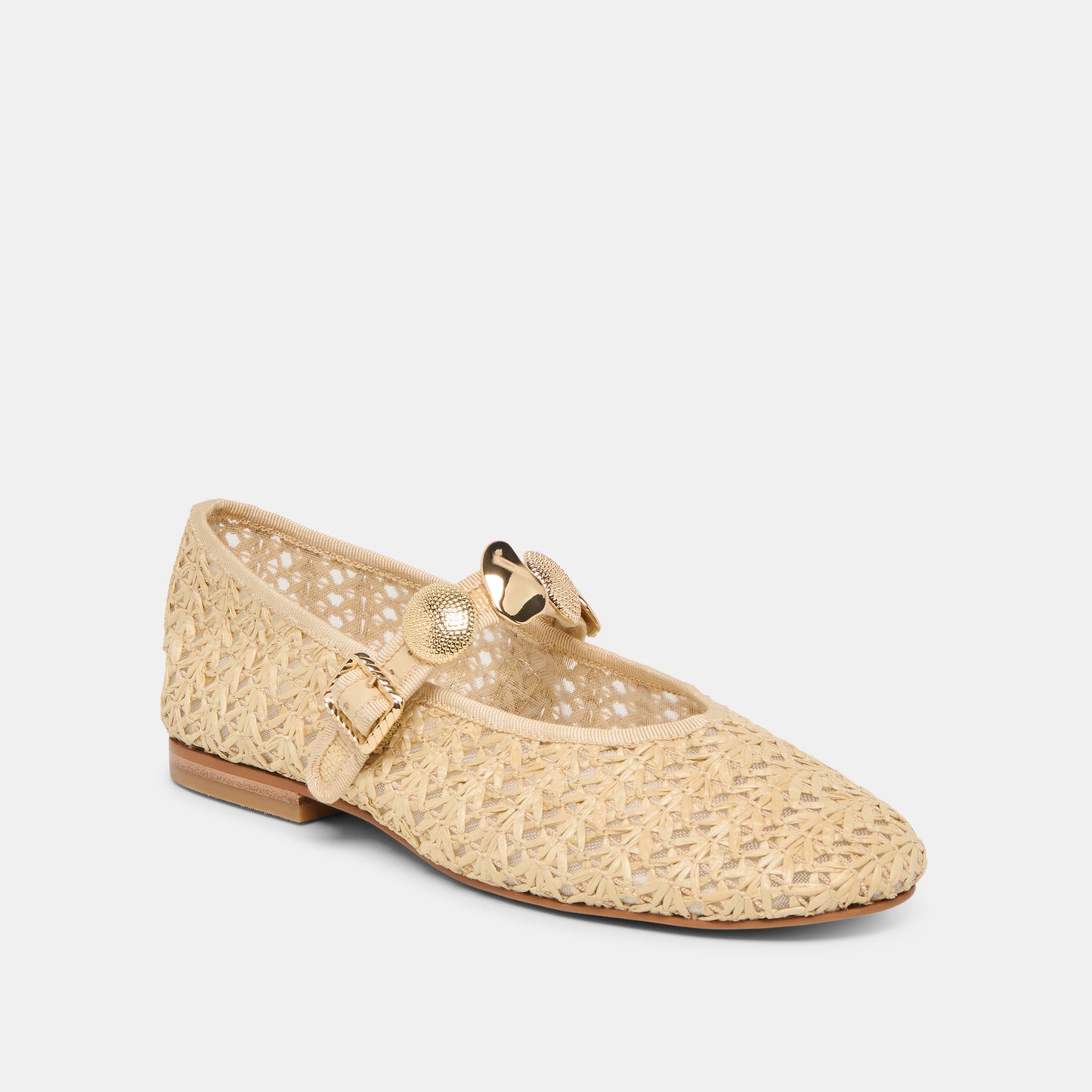 Relan Natural Cross Hatch Raffia Ballet Flats
