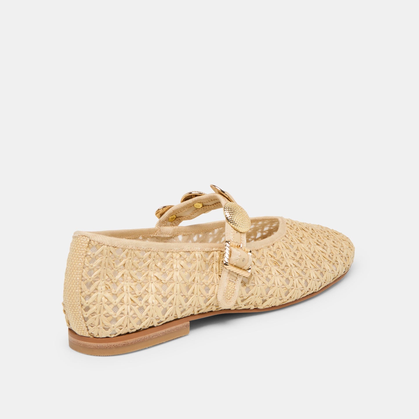 Relan Natural Cross Hatch Raffia Ballet Flats