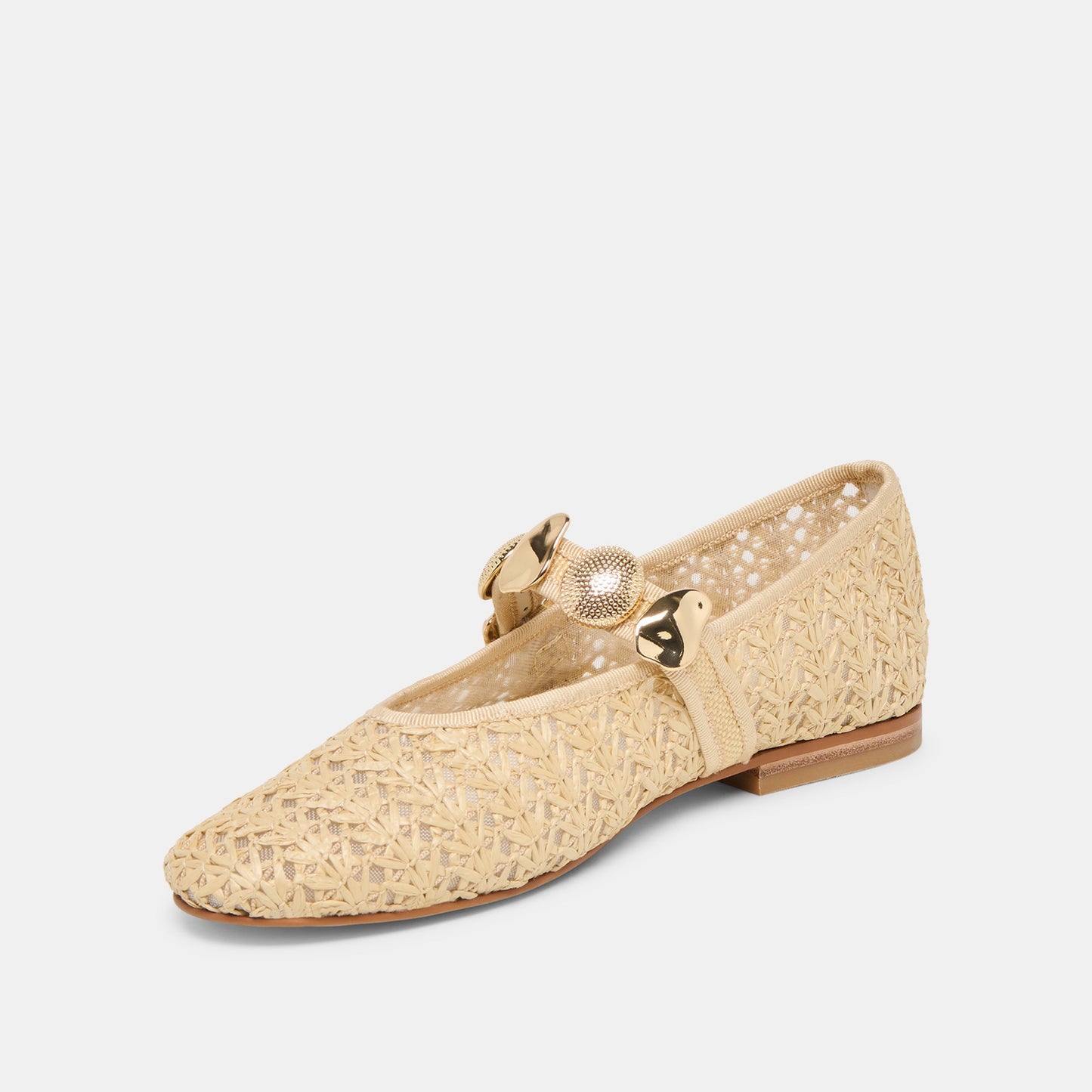 Relan Natural Cross Hatch Raffia Ballet Flats