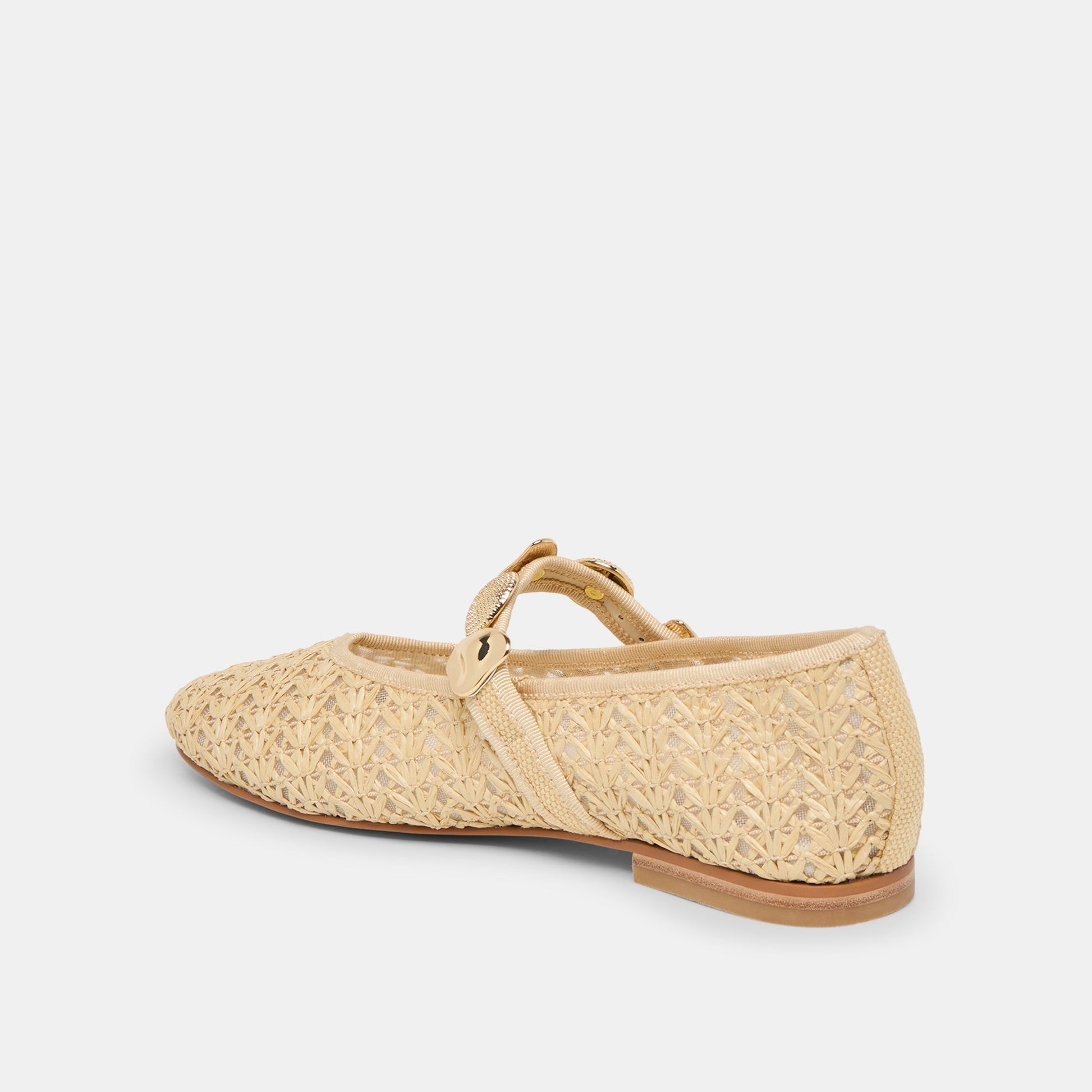 Relan Natural Cross Hatch Raffia Ballet Flats