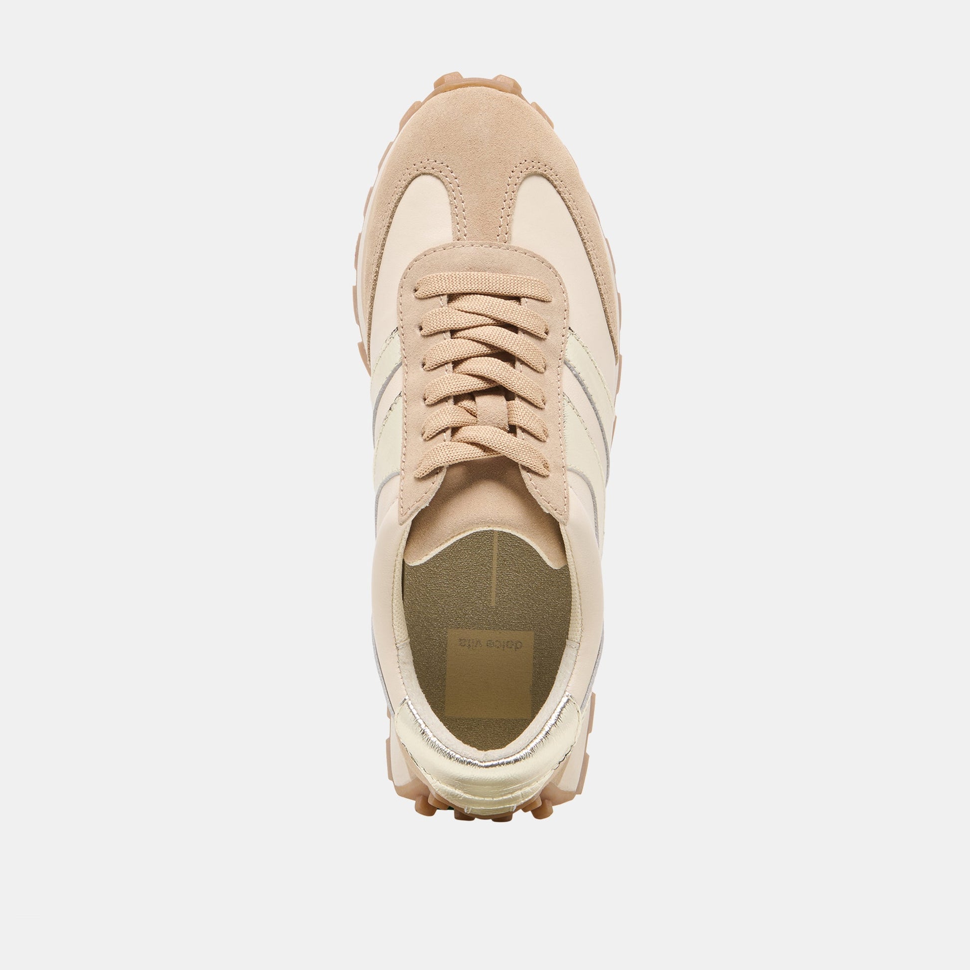 TRESA White Gold Suede Platform Sneakers
