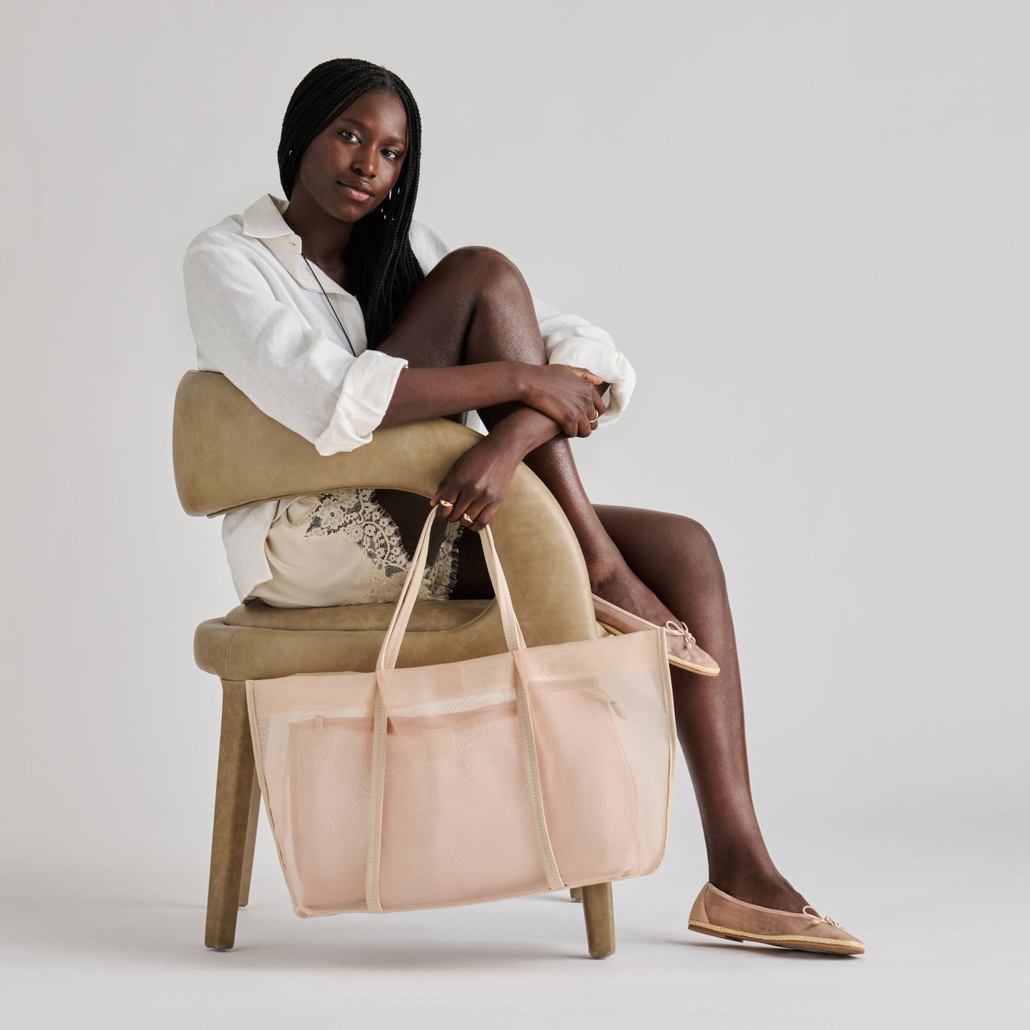 Tianna Mesh Blush Mesh Ballet Flats