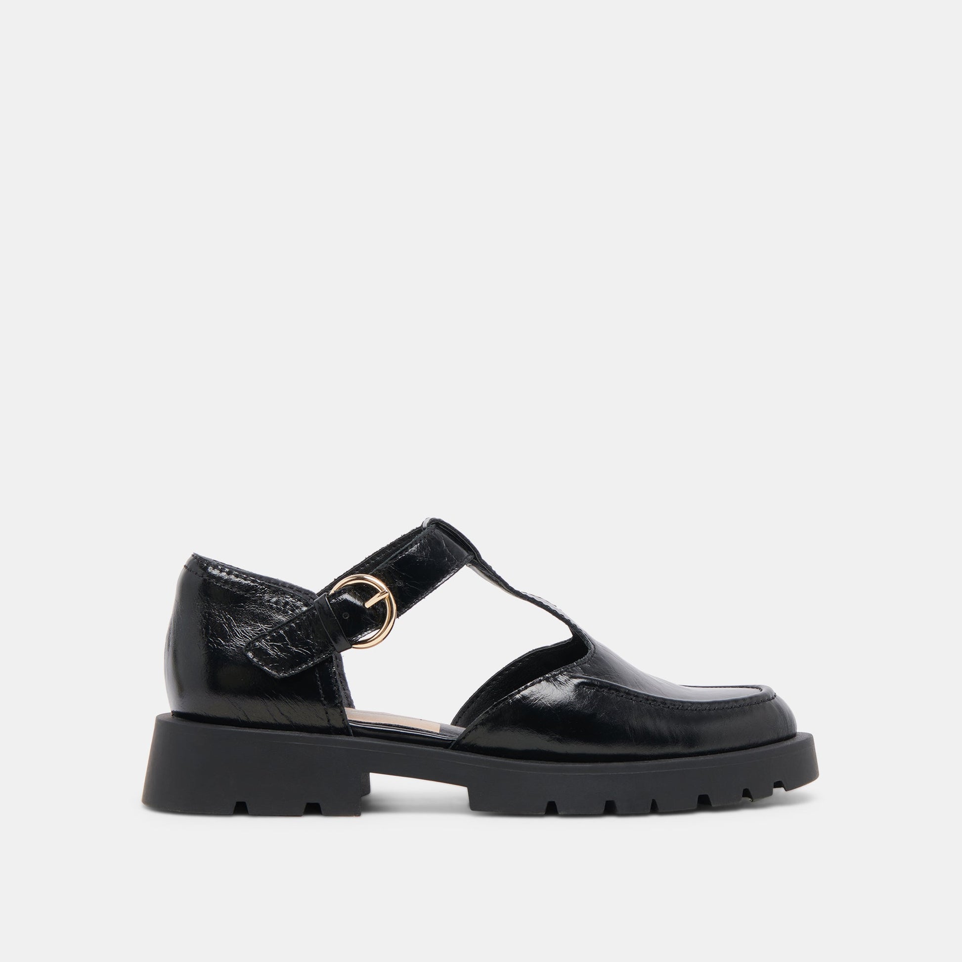 EMILIO FLATS MIDNIGHT CRINKLE PATENT LEATHER
 – Dolce Vita