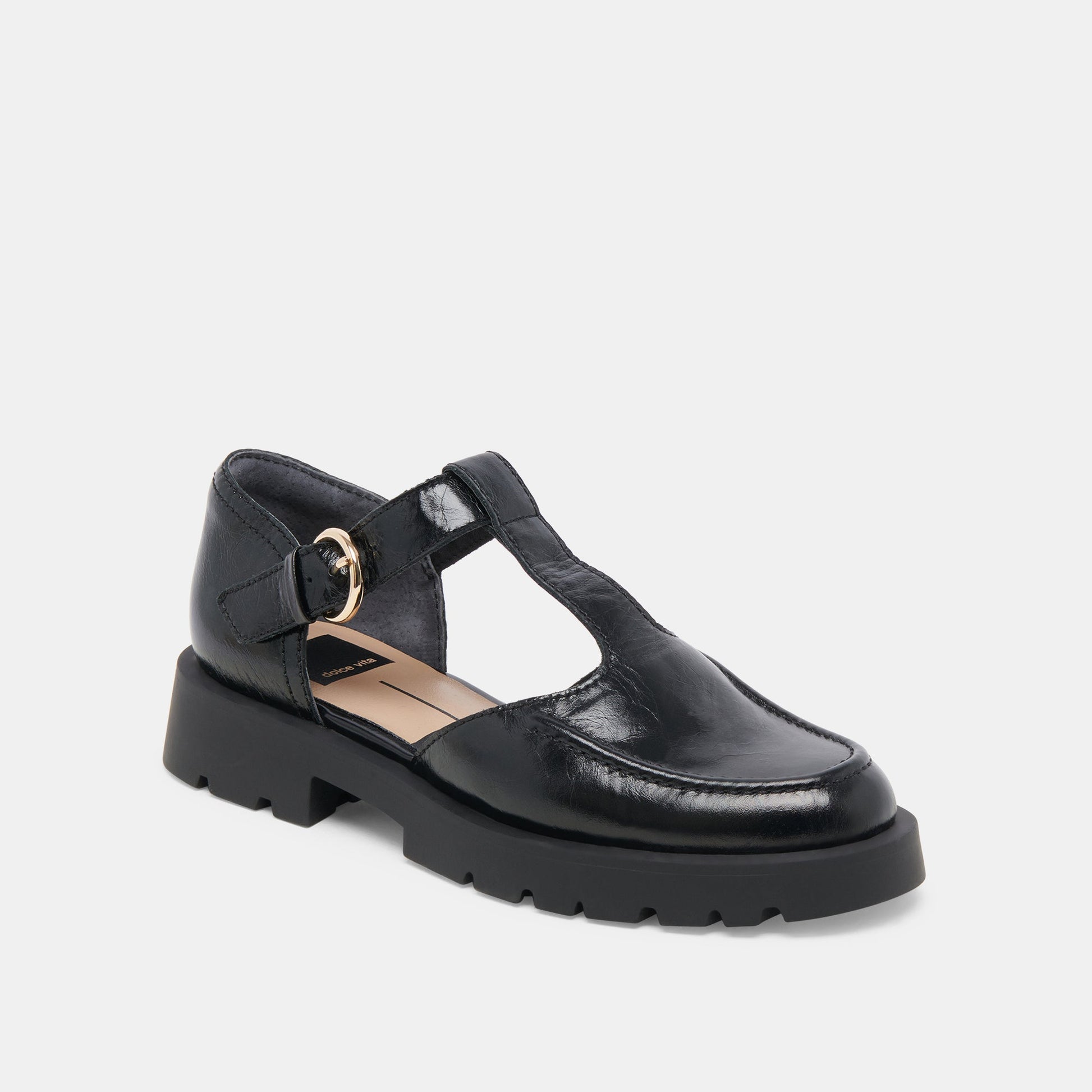 EMILIO FLATS MIDNIGHT CRINKLE PATENT LEATHER
 – Dolce Vita