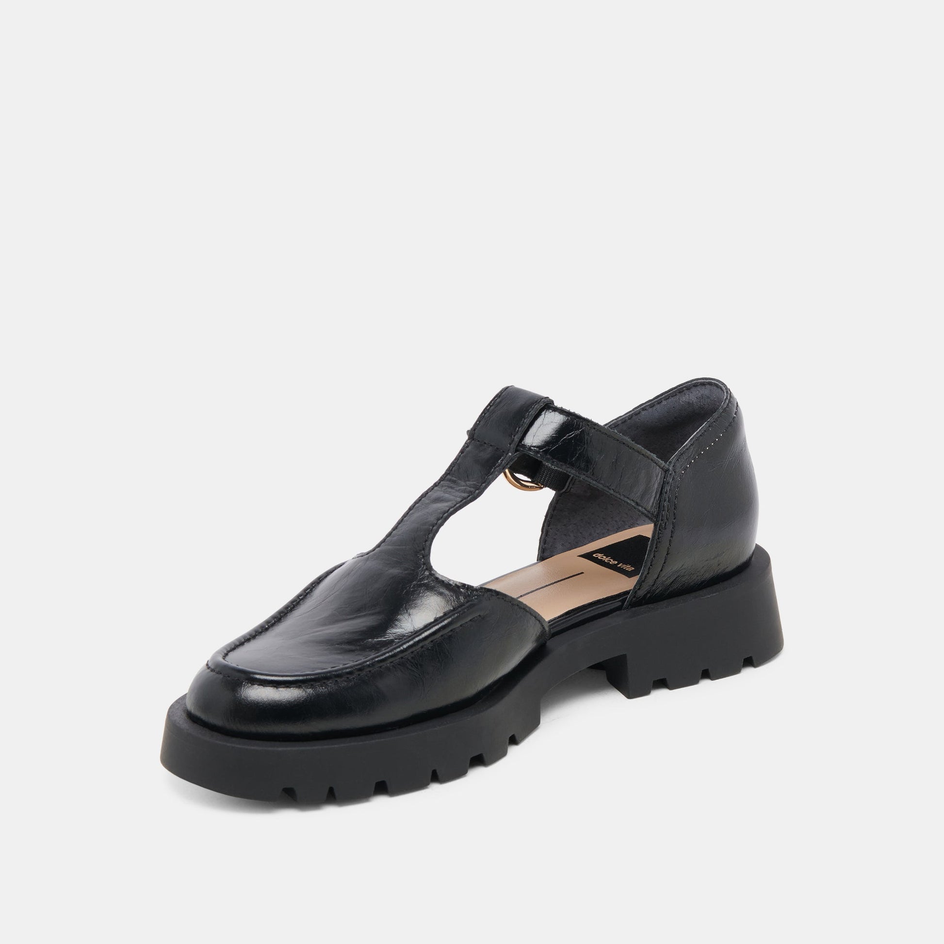 EMILIO FLATS MIDNIGHT CRINKLE PATENT LEATHER
 – Dolce Vita