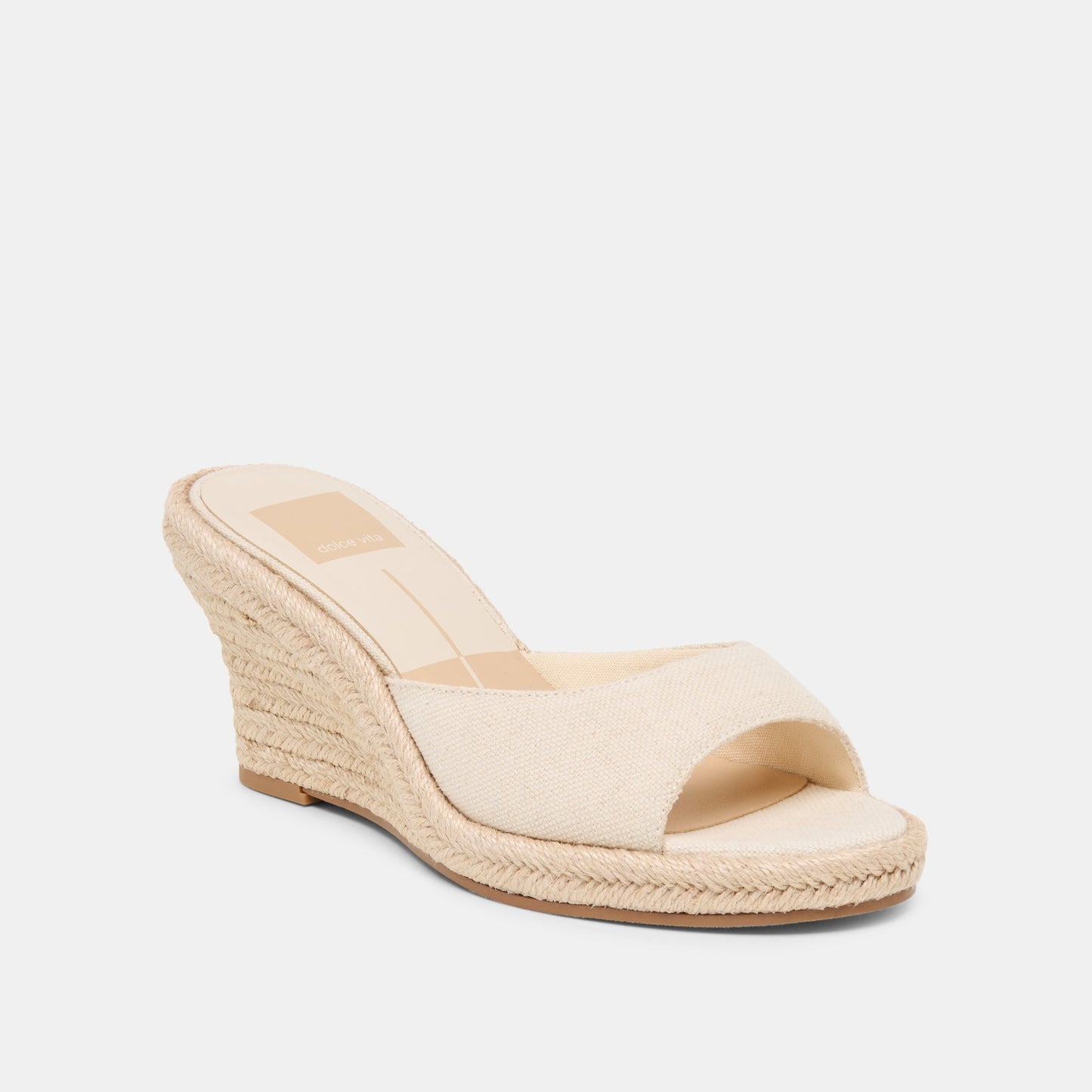 Vaya Ecru Linen Wedges