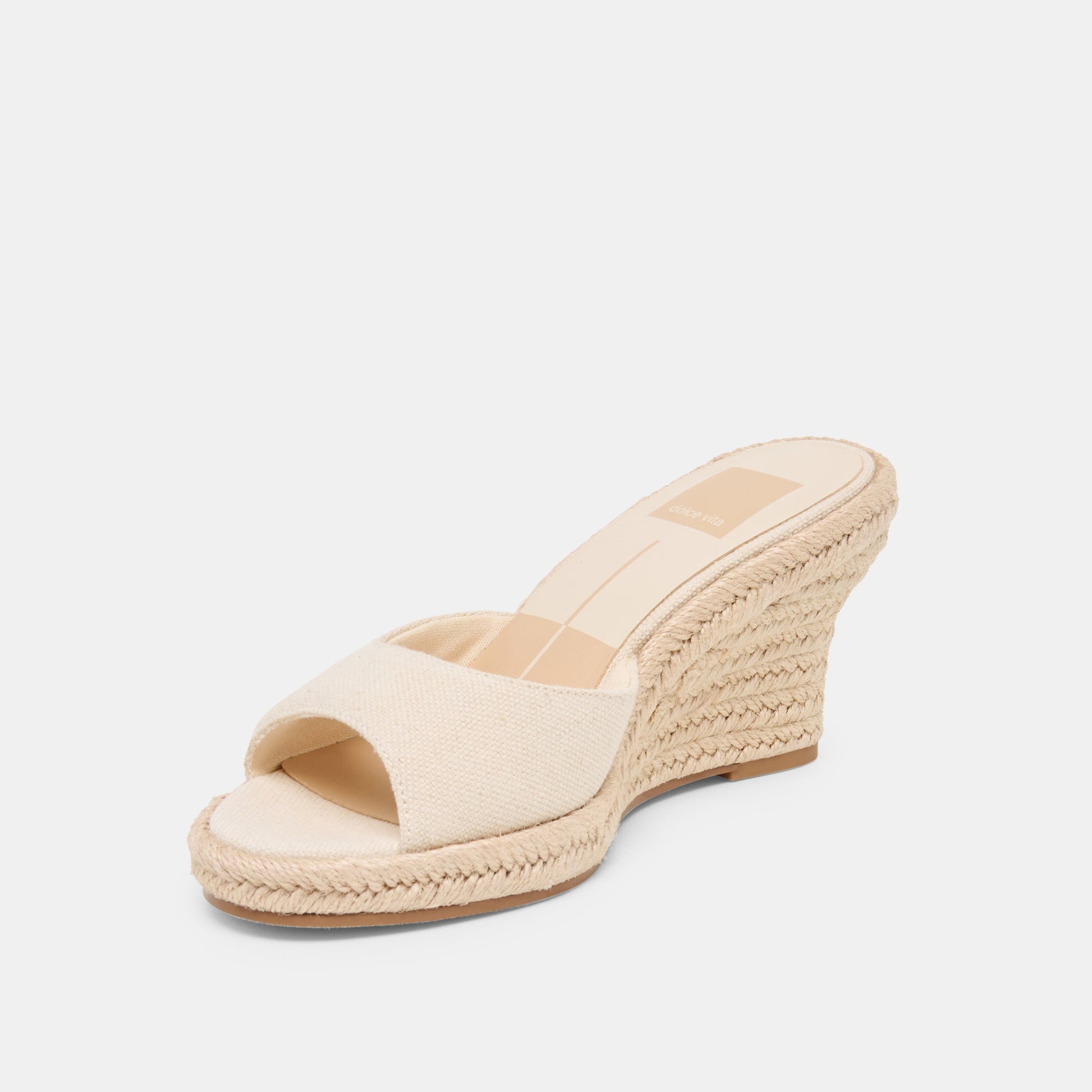 Vaya Ecru Linen Wedges