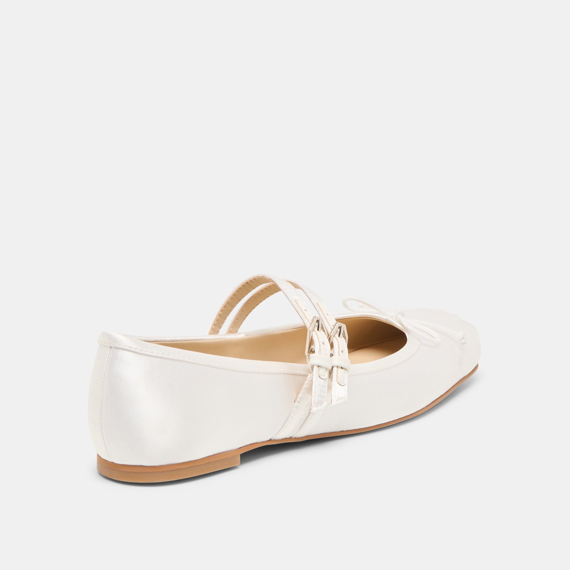 Gibsen True White Satin Ballet Flats