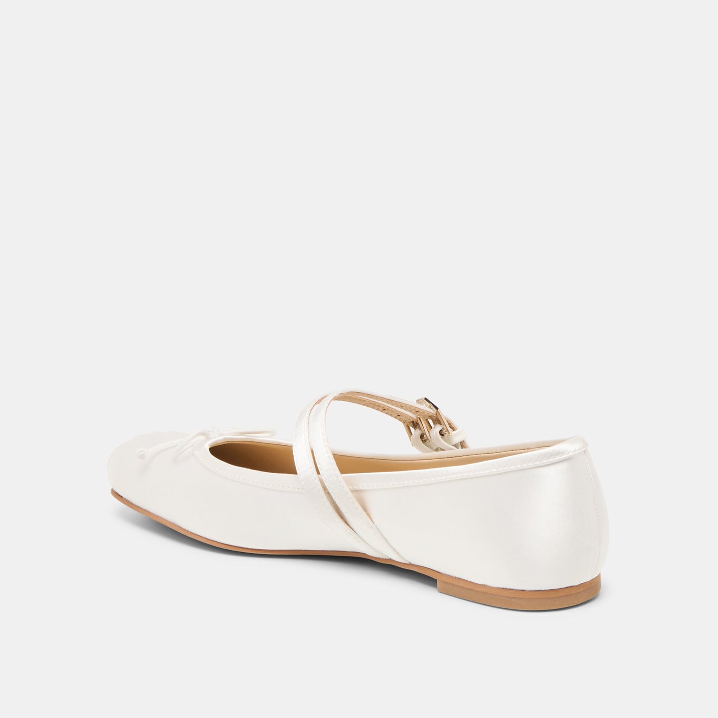 Gibsen True White Satin Ballet Flats