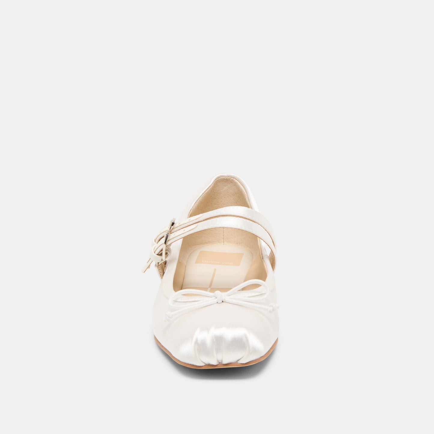 Gibsen True White Satin Ballet Flats