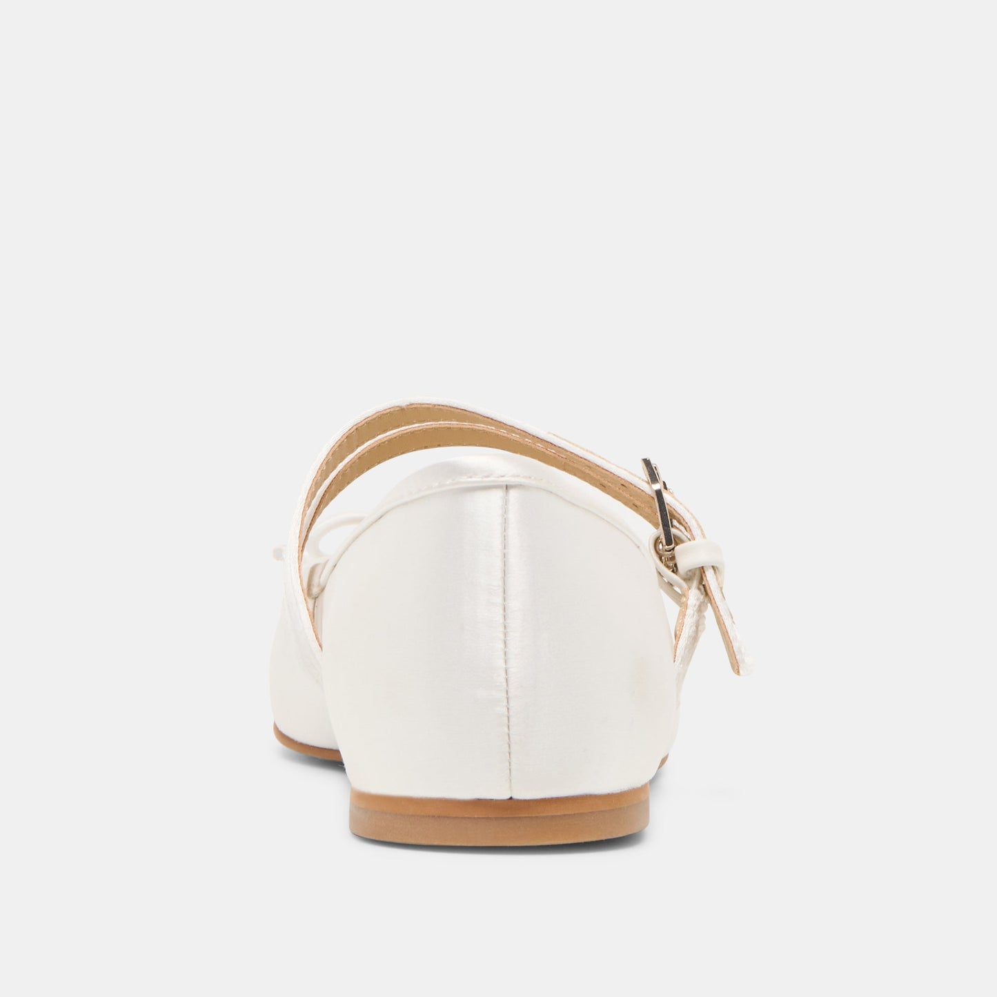 Gibsen True White Satin Ballet Flats