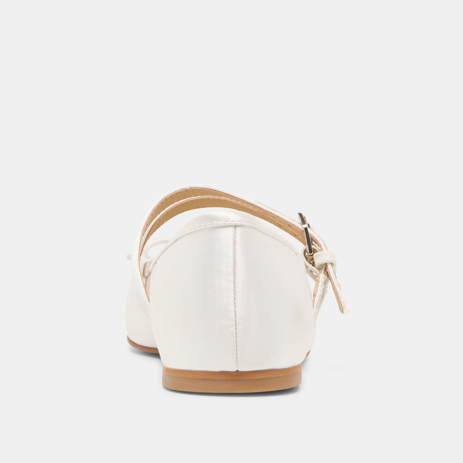 Gibsen True White Satin Ballet Flats