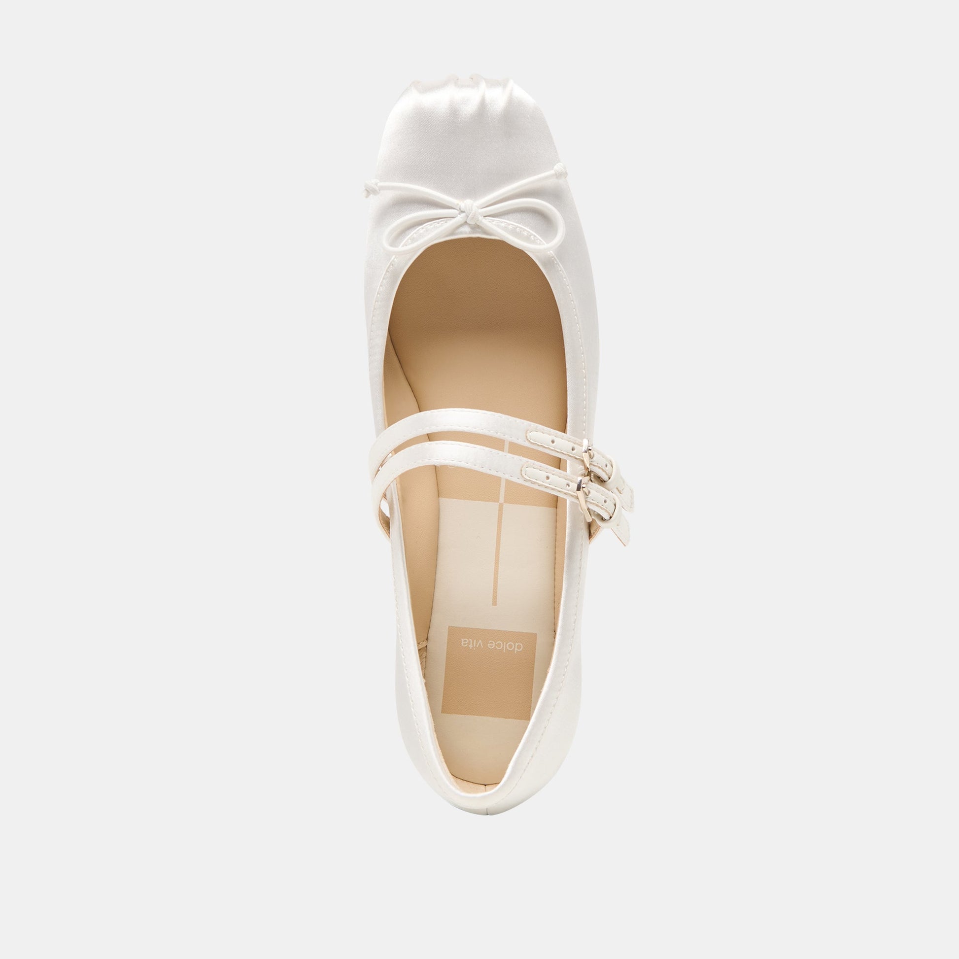 Gibsen True White Satin Ballet Flats
