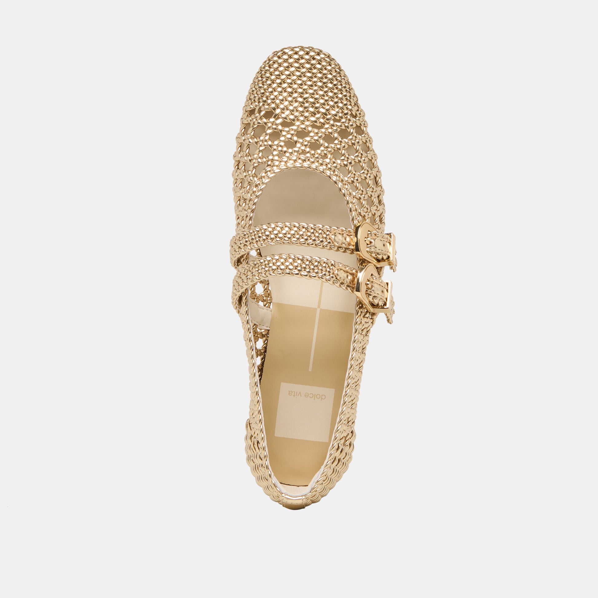 Baylee Gold Woven Stella Ballet Flats