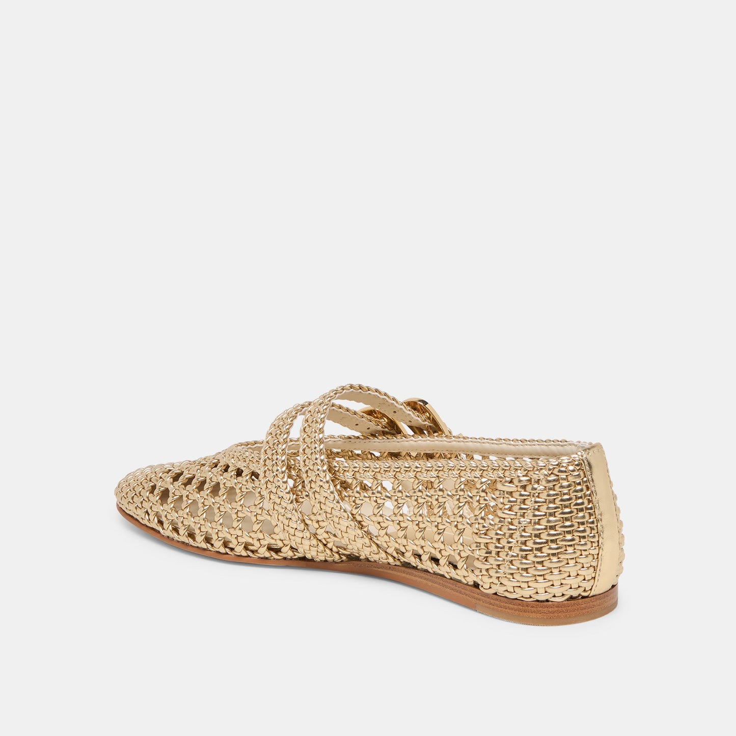 Baylee Gold Woven Stella Ballet Flats