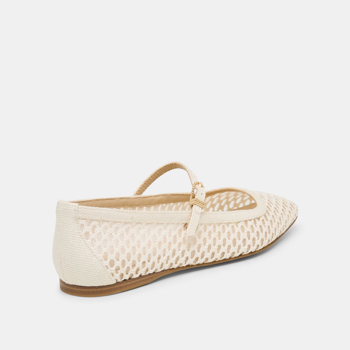 Reyes White Woven Raffia Ballet Flats