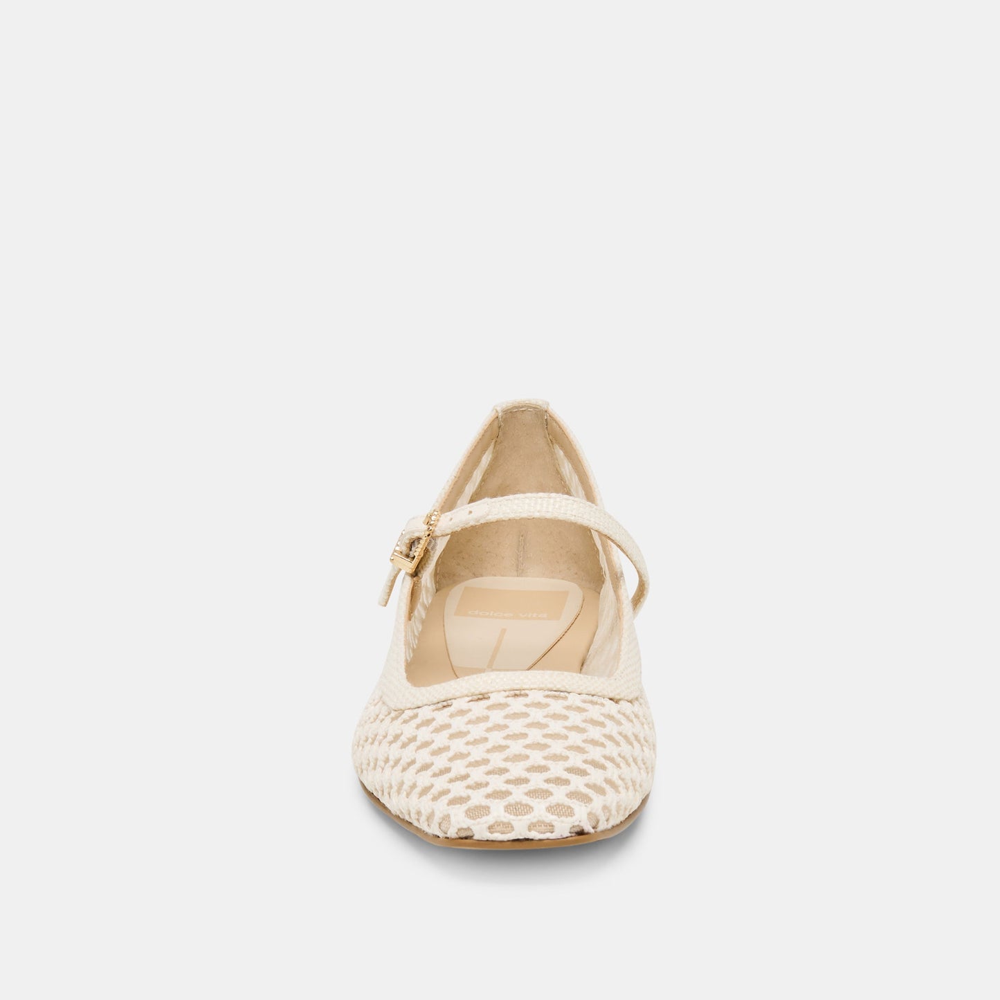 Reyes White Woven Raffia Ballet Flats