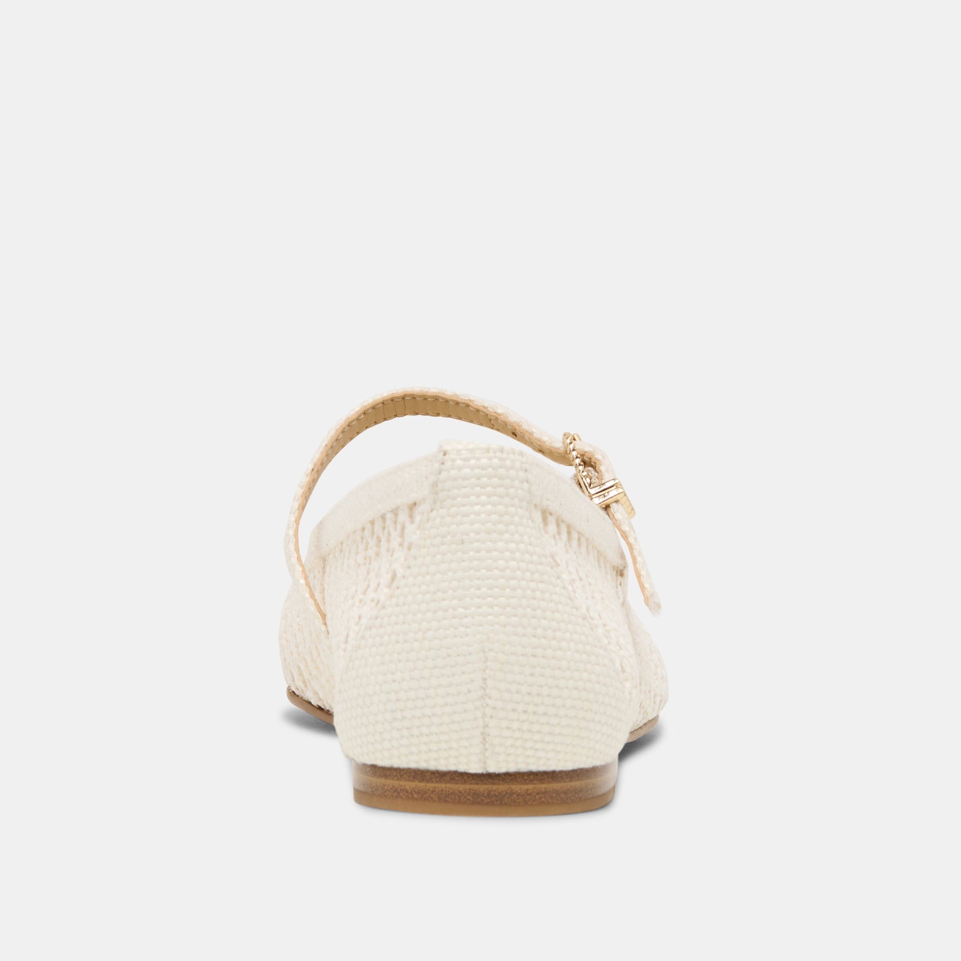 Reyes White Woven Raffia Ballet Flats