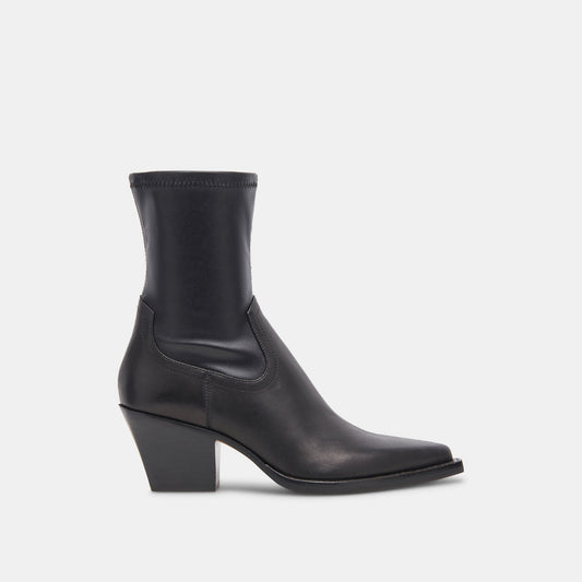Rutger Boots Black Leather | Women's Black Leather Mid-Ankle Boots
 – Dolce Vita