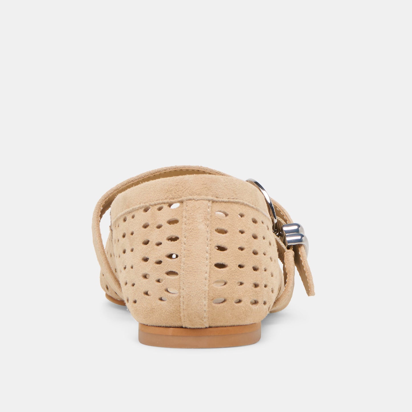 Mikel Camel Perforated Suede Ballet Flats