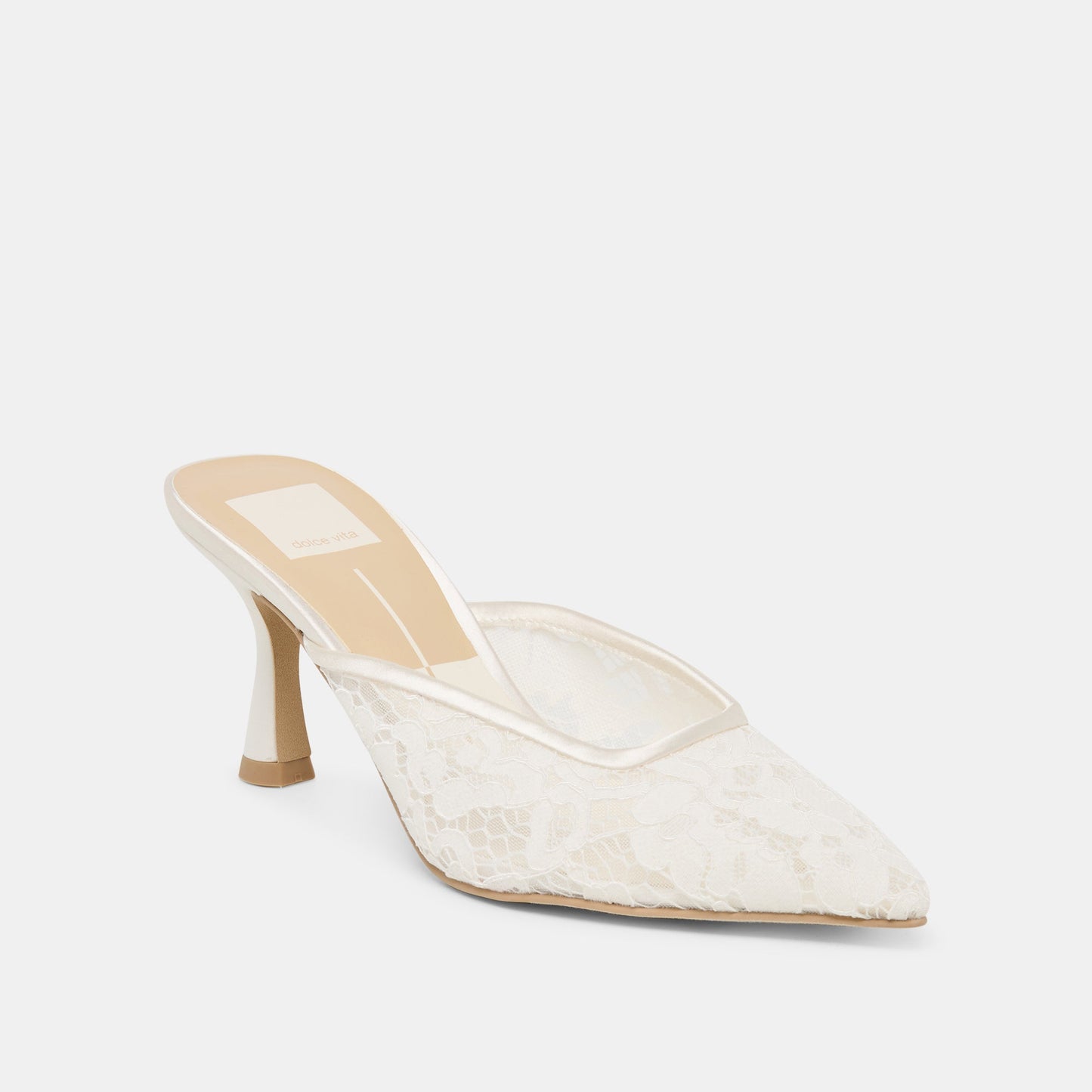 Cleo High True White Lace Heels