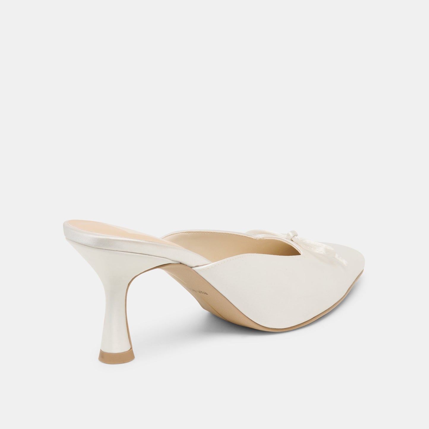 Cleo High Off White Satin Heels