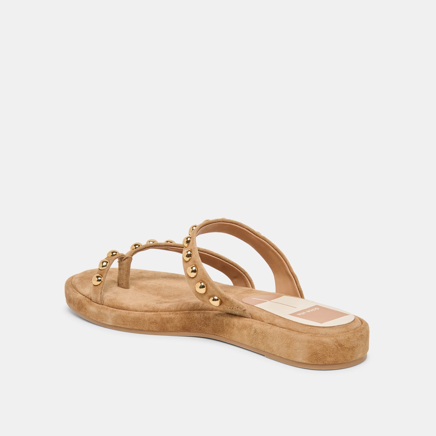 Amary Stud Lt Brown Suede Sandals