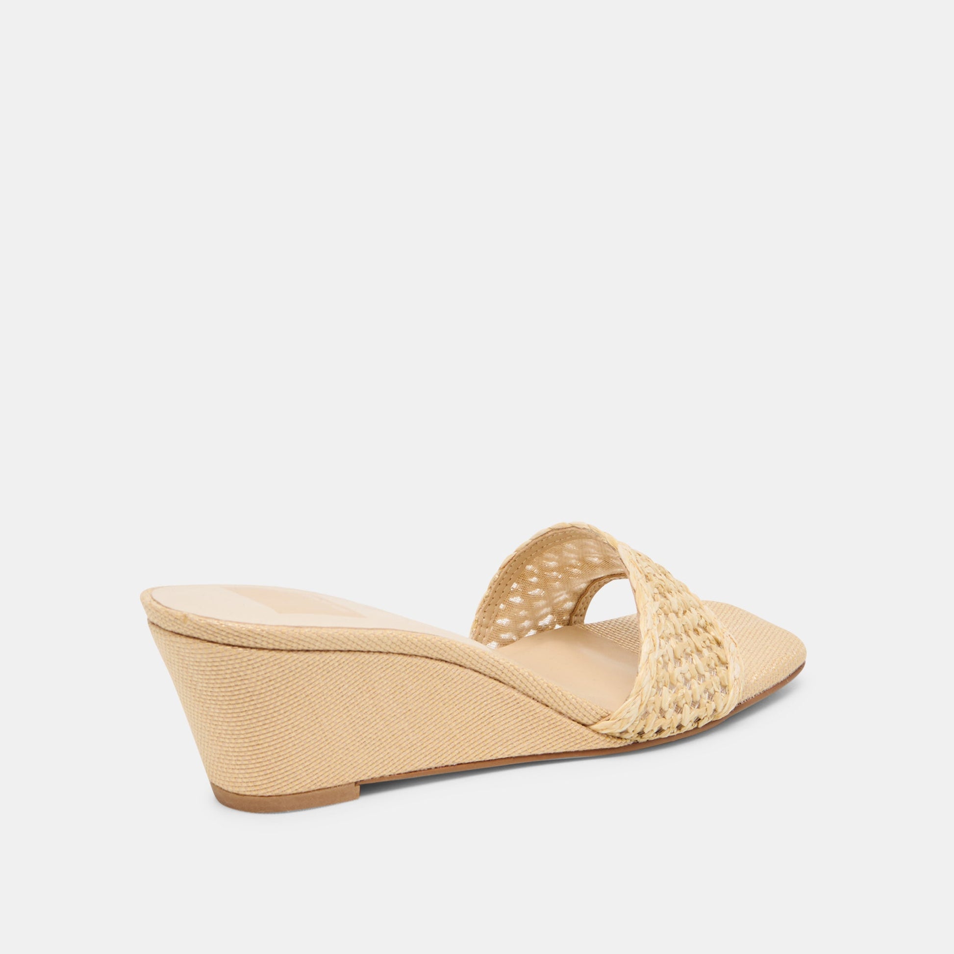 Qaily Lt Natural Raffia Wedges
