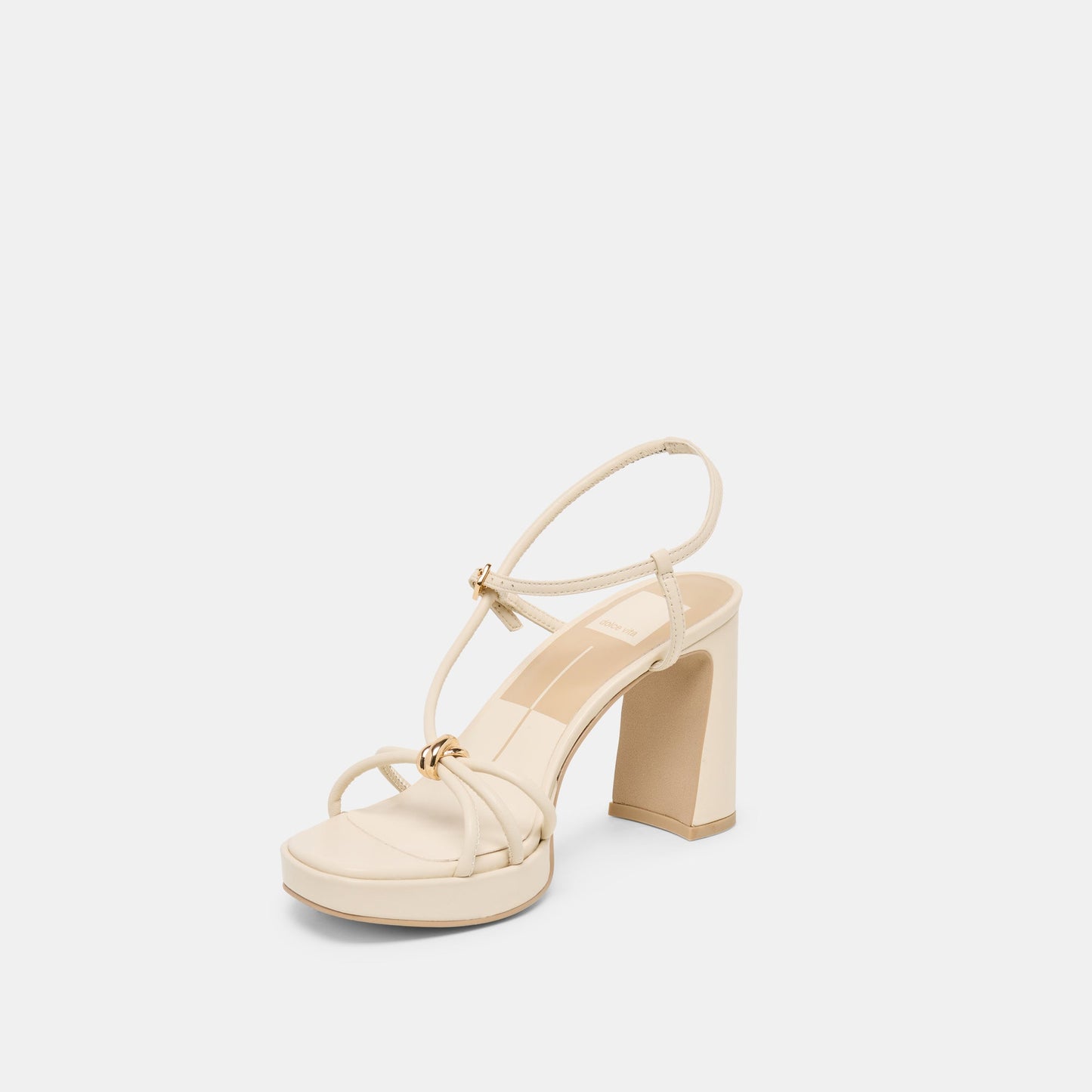 Odete Creme Leather Heels