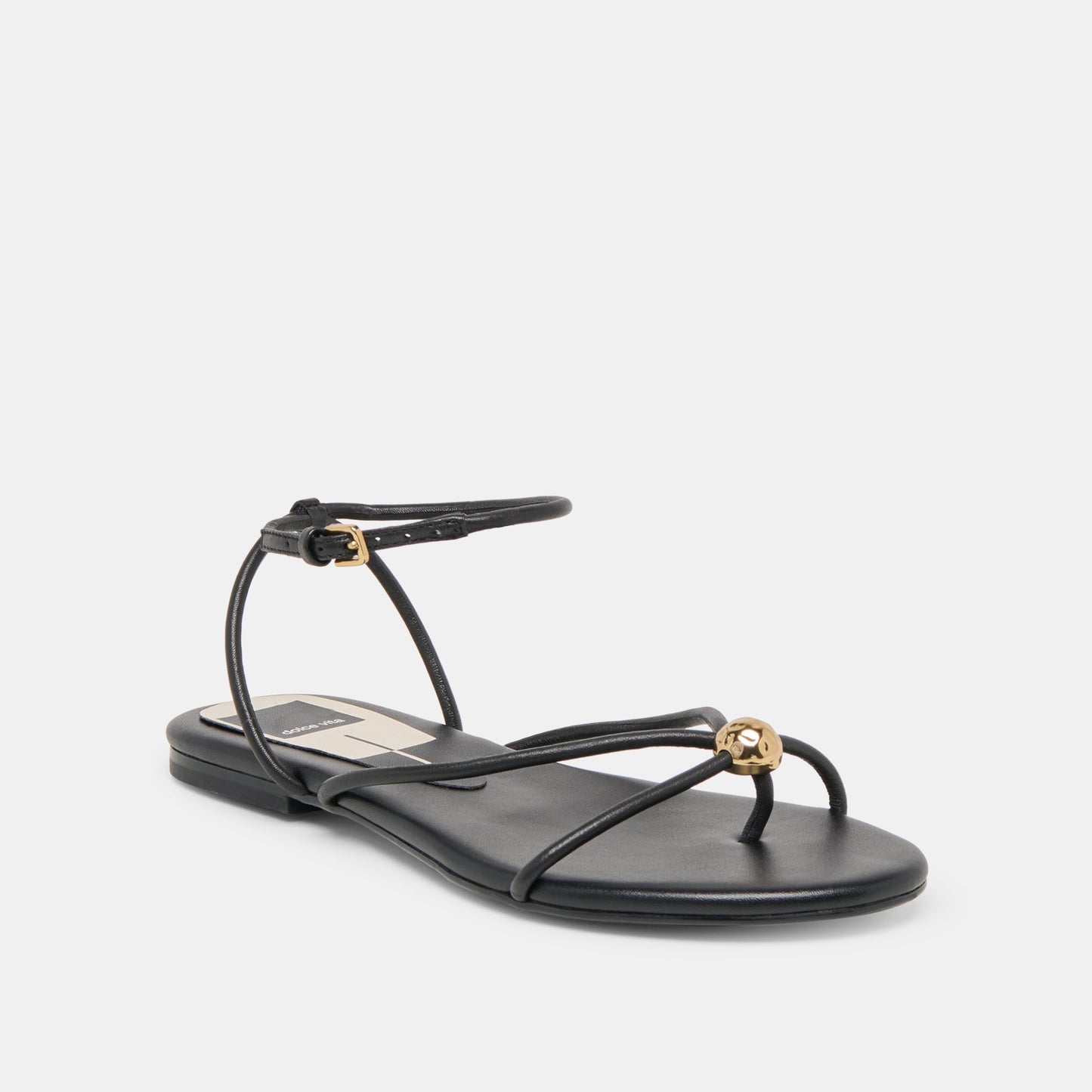 Kenley Black Leather Sandals
