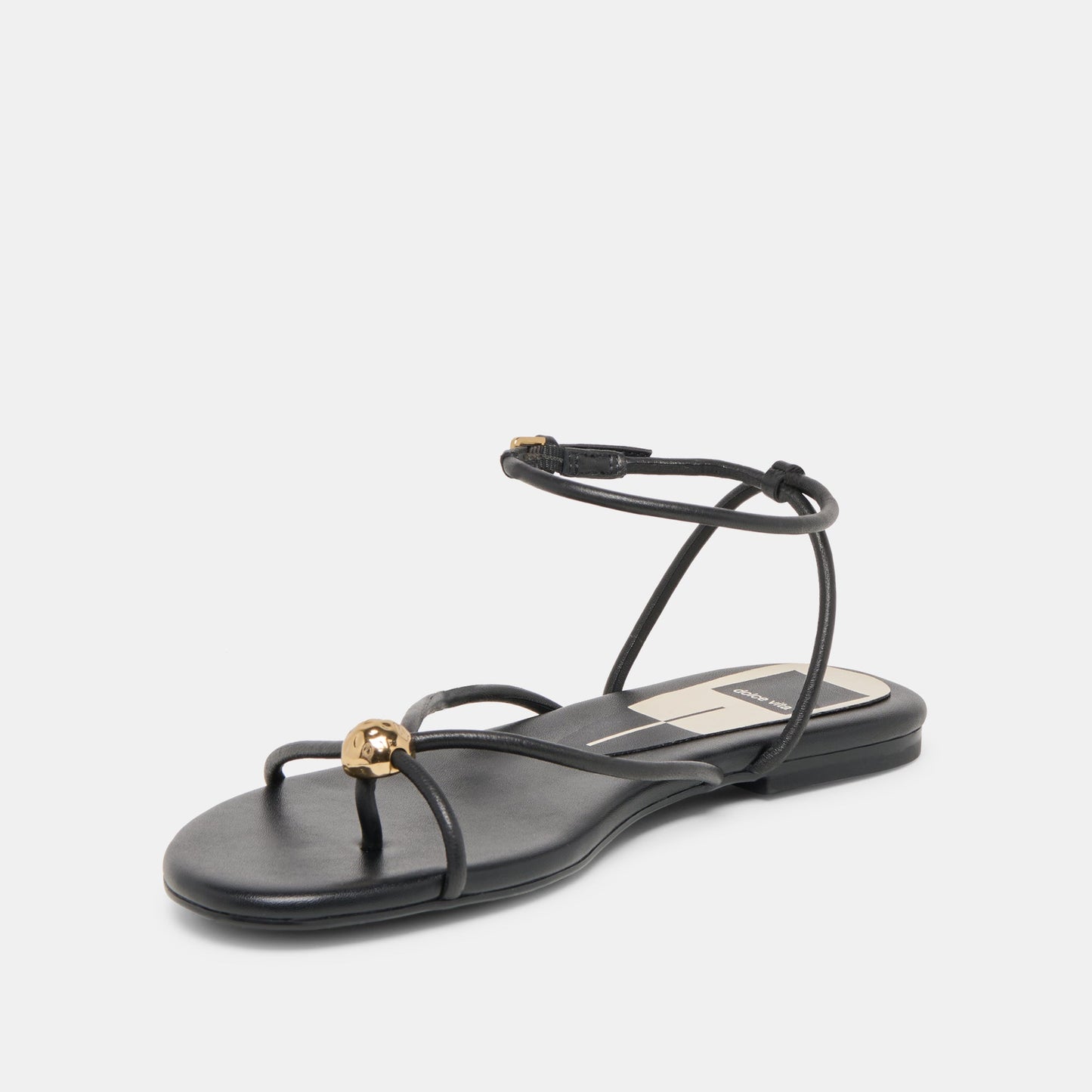 Kenley Black Leather Sandals