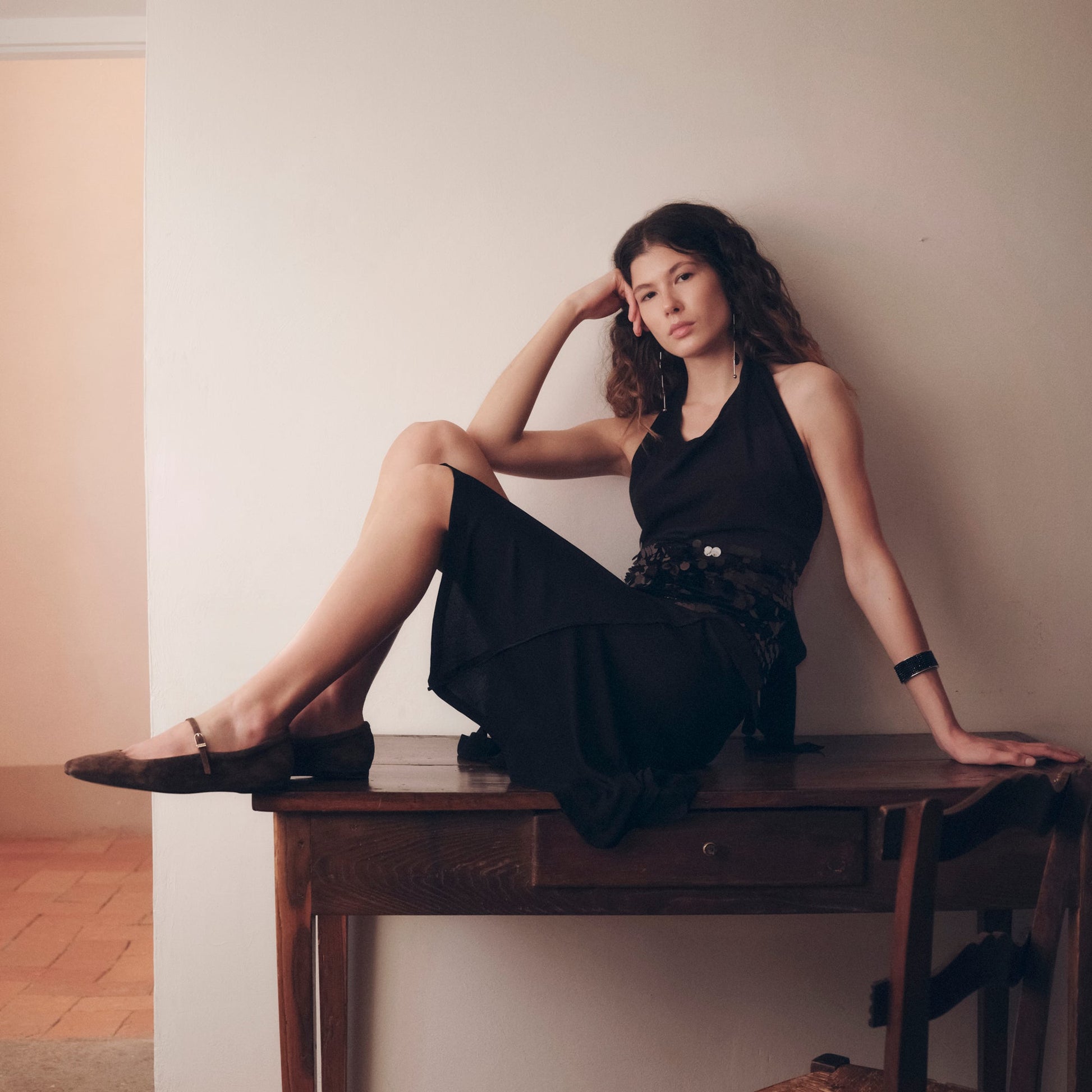 Reyes Dk Brown Suede Ballet Flats