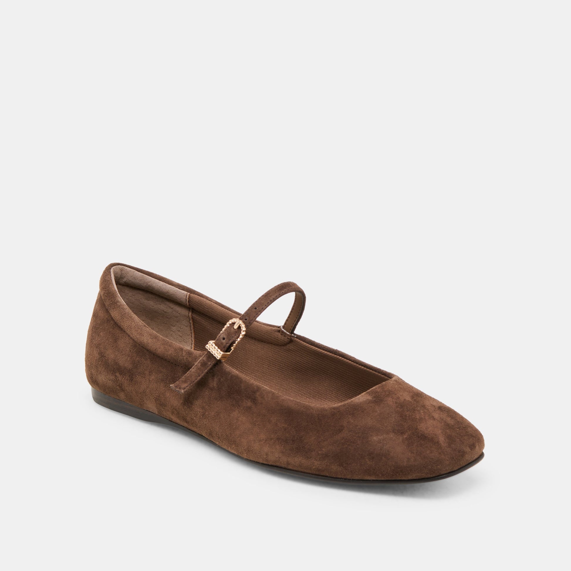 Reyes Dk Brown Suede Ballet Flats