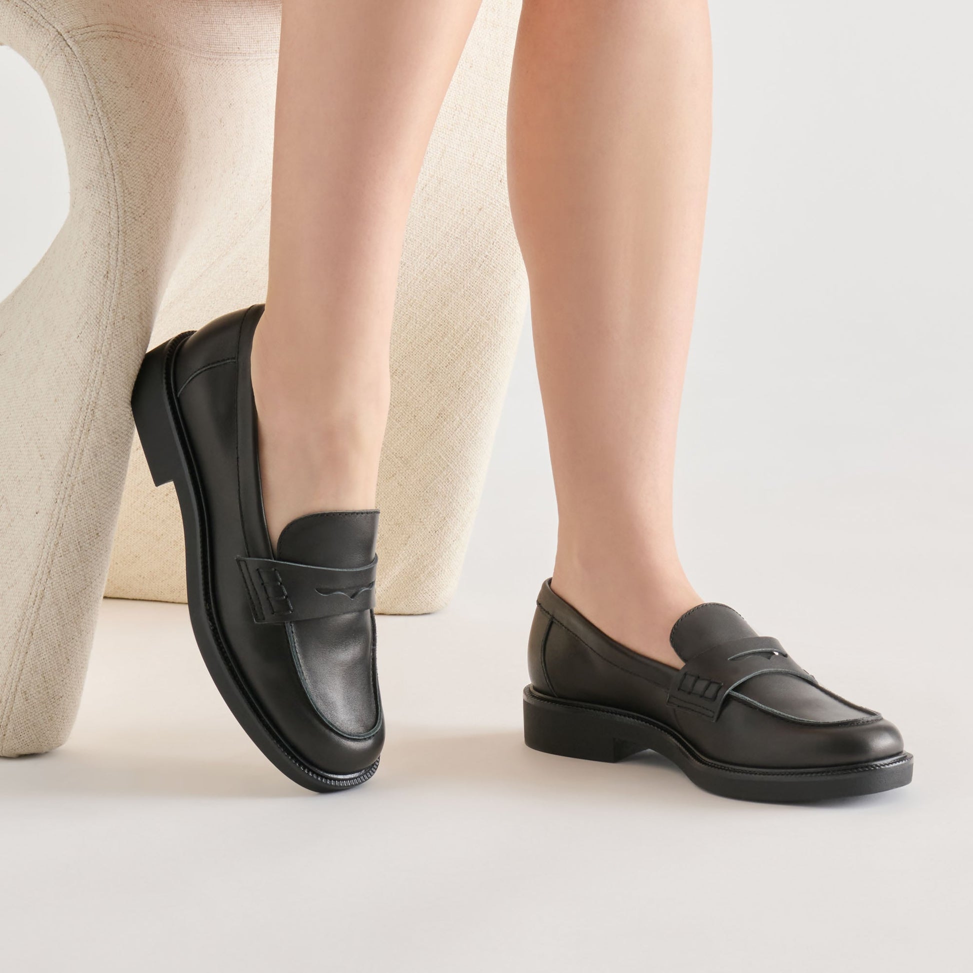 Tiggy Black Leather Loafers