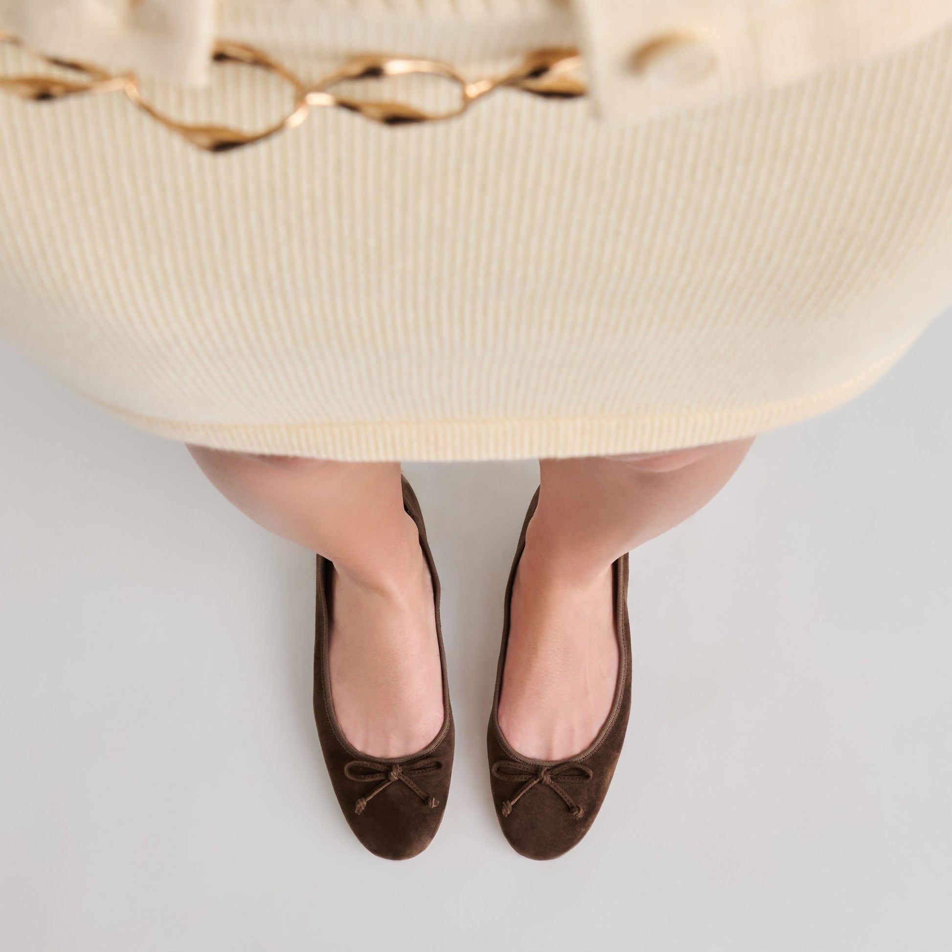 Ritla Dk Brown Suede Ballet Flats