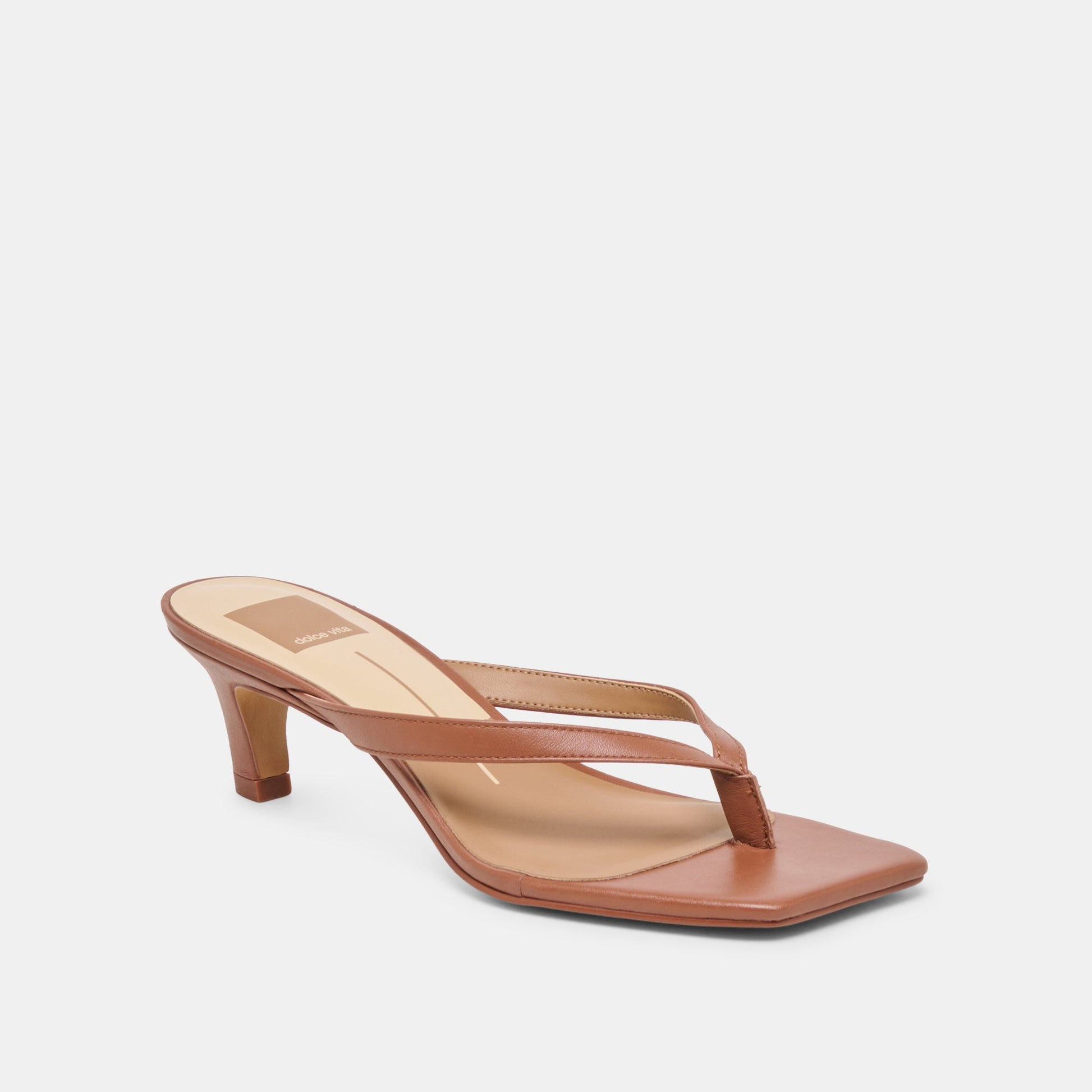 Ramia Cognac Leather Heels