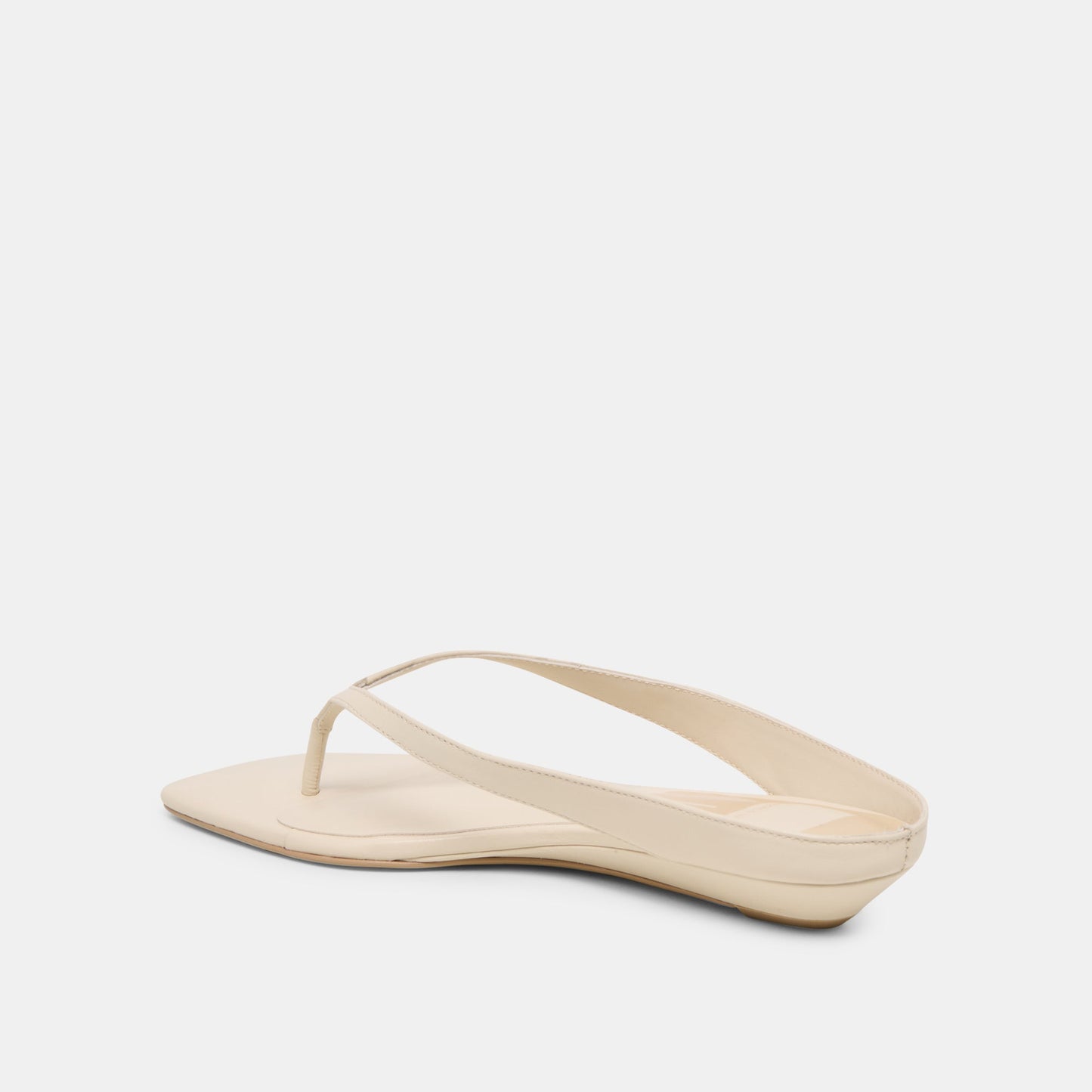 GIZEL Bone Leather Thong Square-Toe Sandals