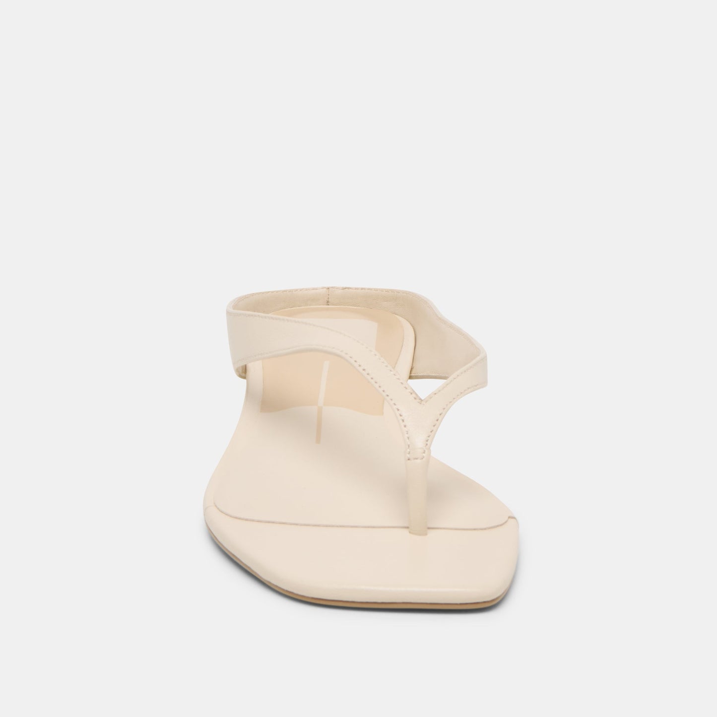 GIZEL Bone Leather Thong Square-Toe Sandals