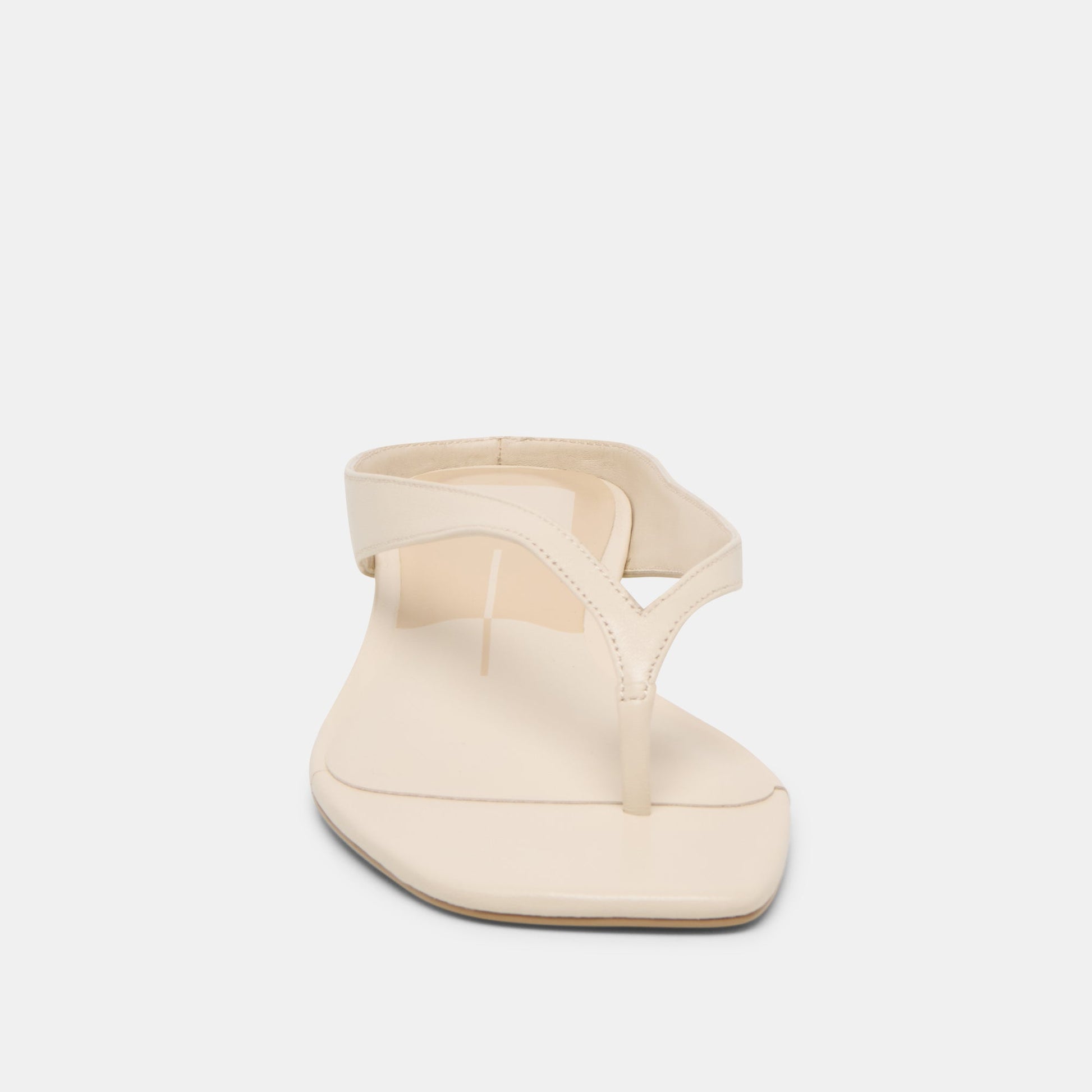 GIZEL Bone Leather Thong Square-Toe Sandals